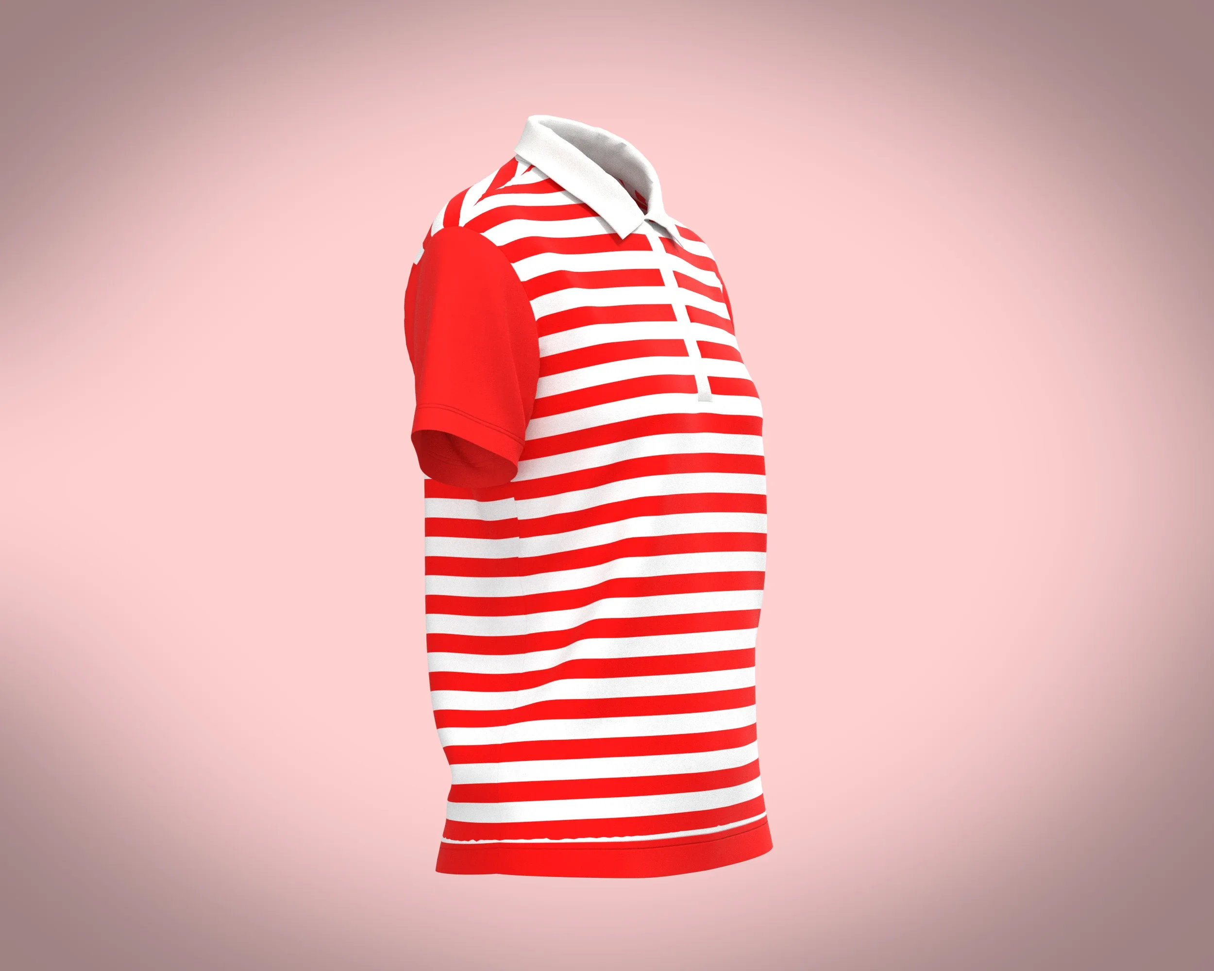 Ladies Red Striped Polo | Marvelous - FlippedNormals