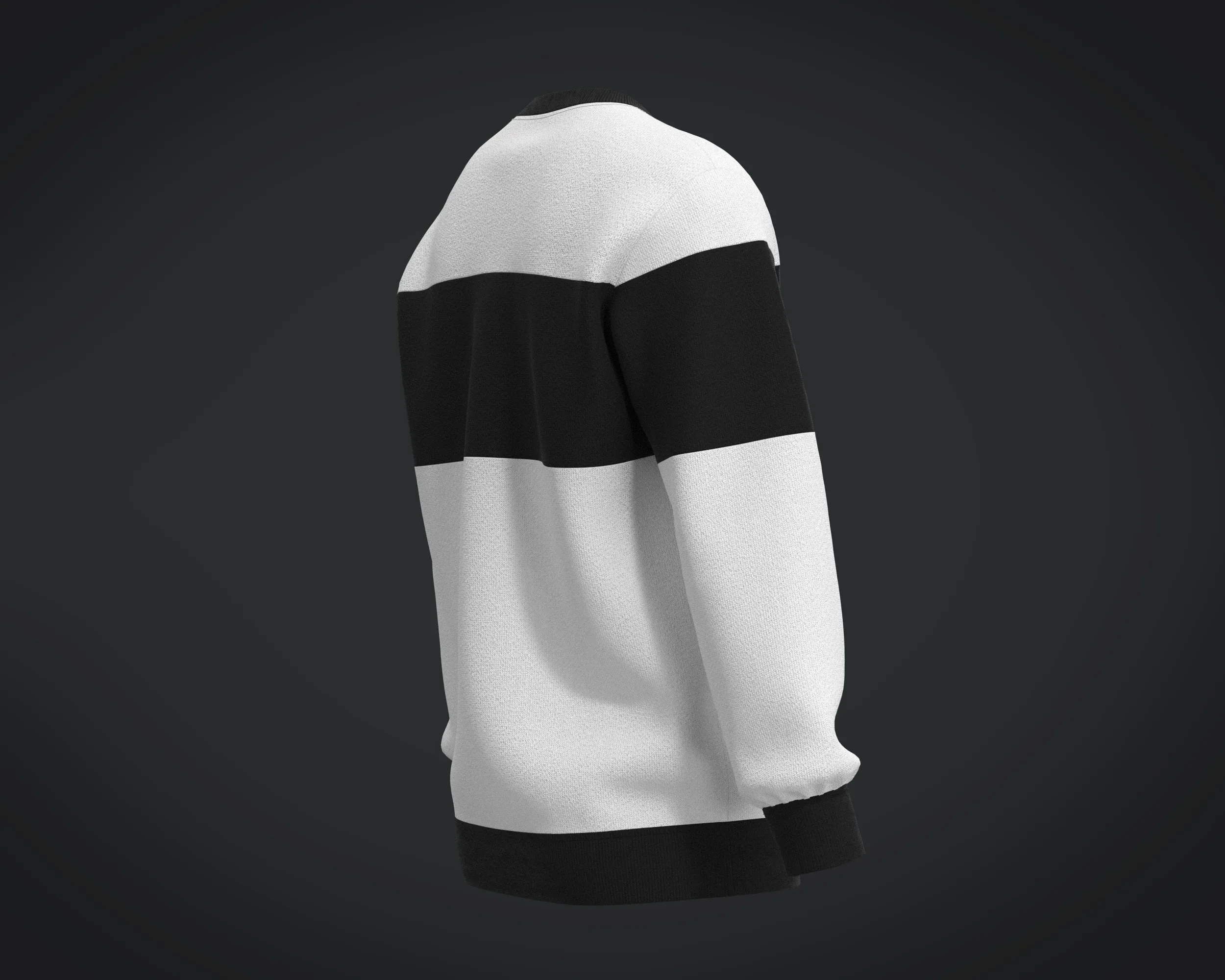 Mens Black And White Sweatshirts | Marvelous / Clo3d / obj / fbx