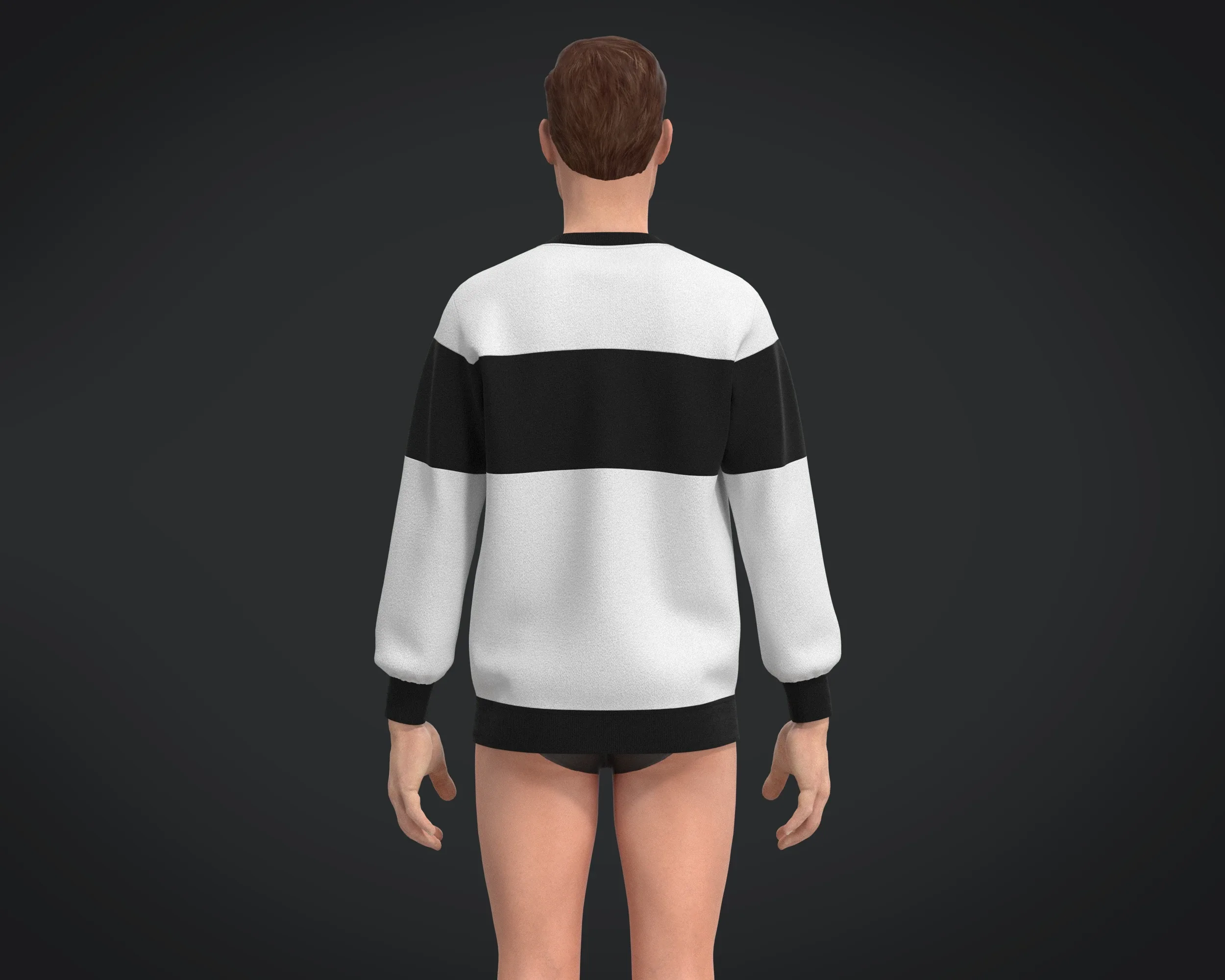 Mens Black And White Sweatshirts | Marvelous / Clo3d / obj / fbx