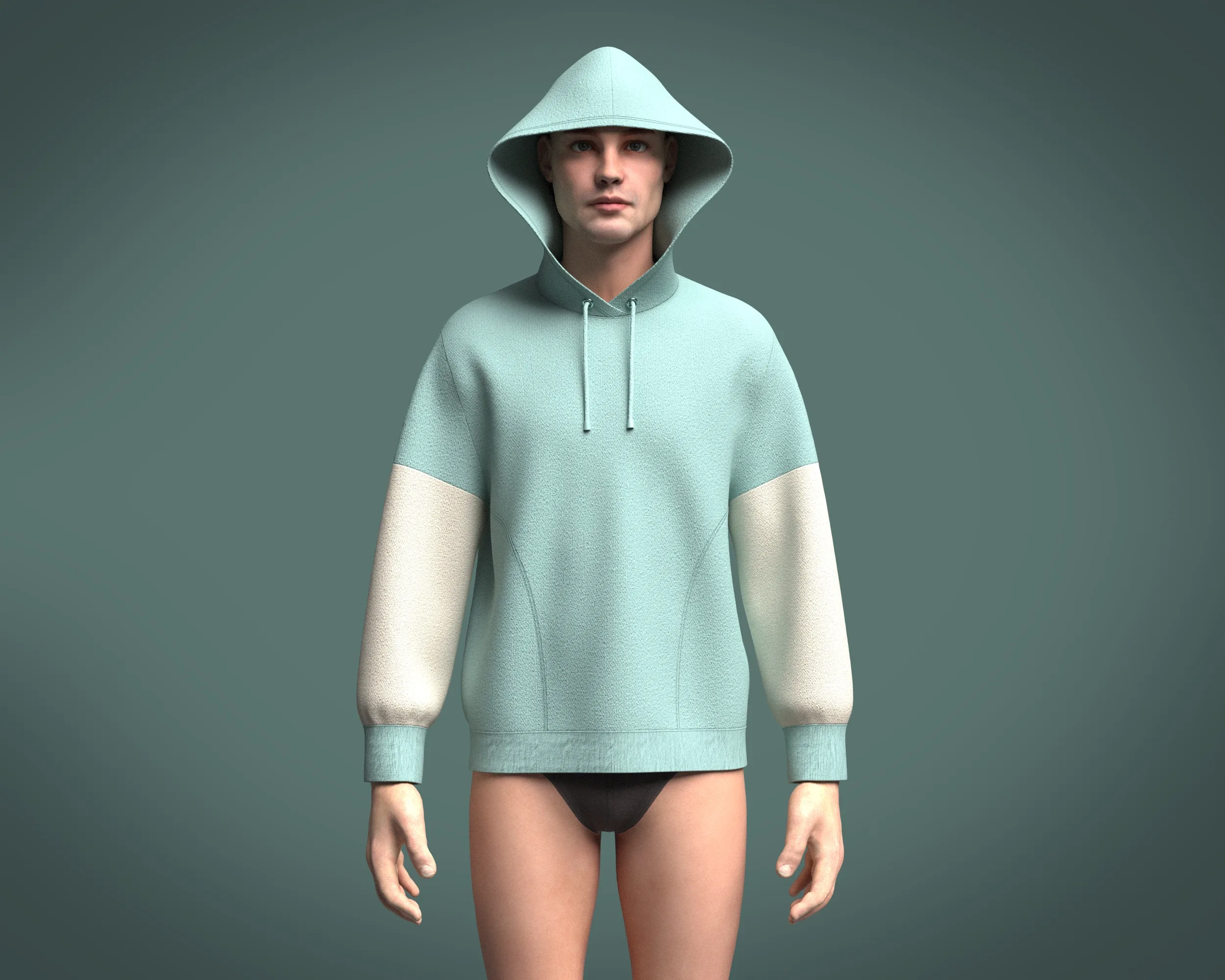 Mens Two color Hoodie | Marvelous / Clo3d / obj / fbx