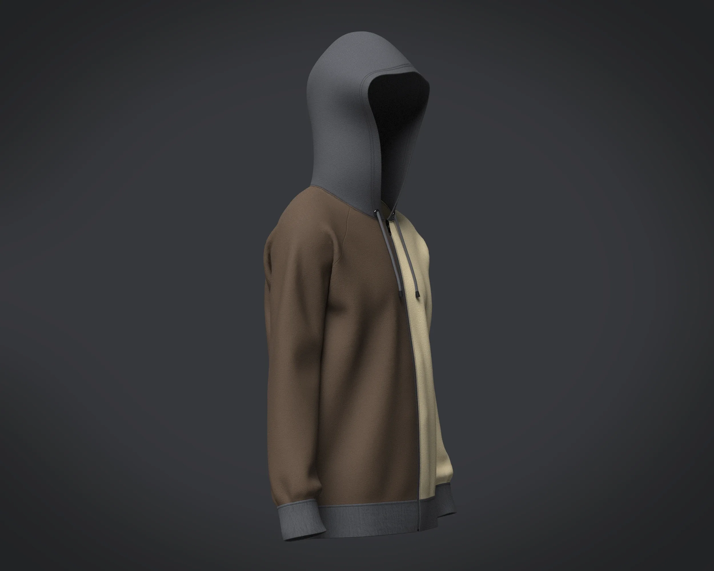 Mens Two Color Hoodie V2 | Marvelous / Clo3d / obj / fbx