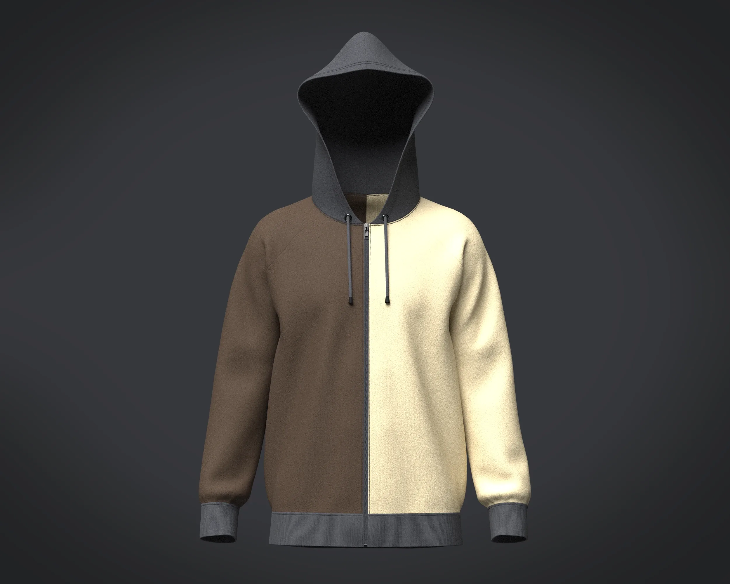 Mens Two Color Hoodie V2 | Marvelous / Clo3d / obj / fbx