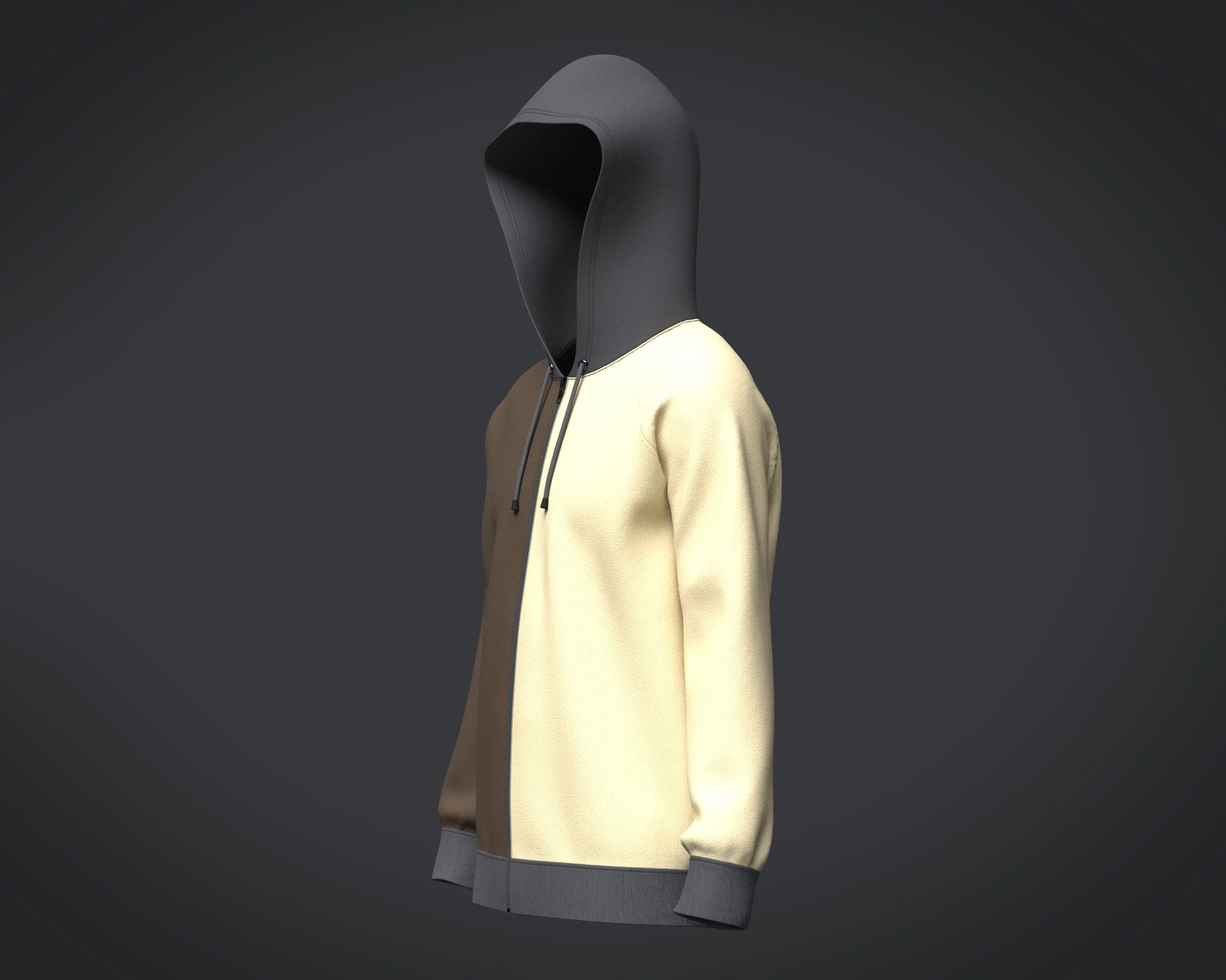 Mens Two Color Hoodie V2 | Marvelous / Clo3d / obj / fbx