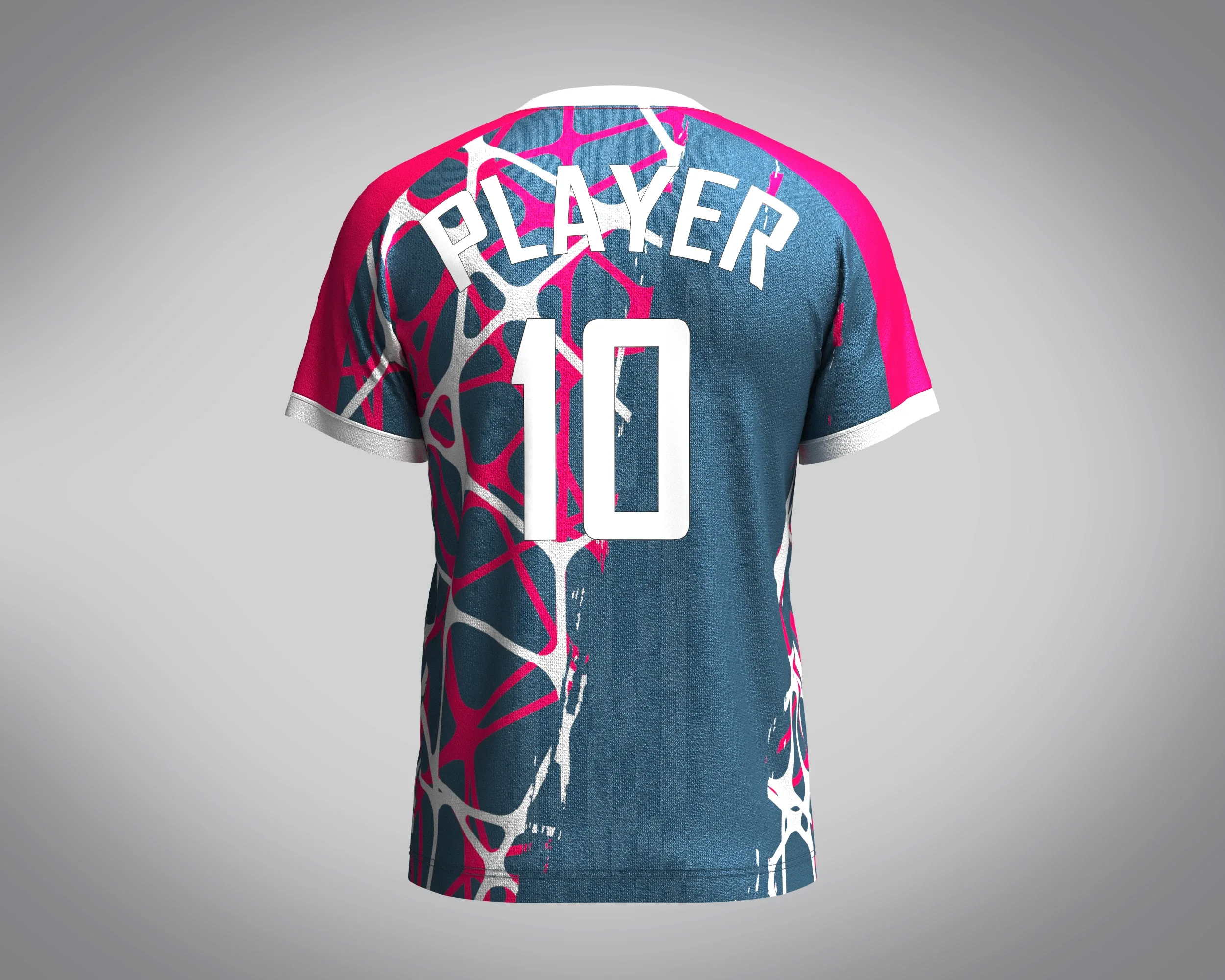 Mens Soccer Blue and Red Magenta Jersey Player-10 | Marvelous / Clo3d / obj / fbx