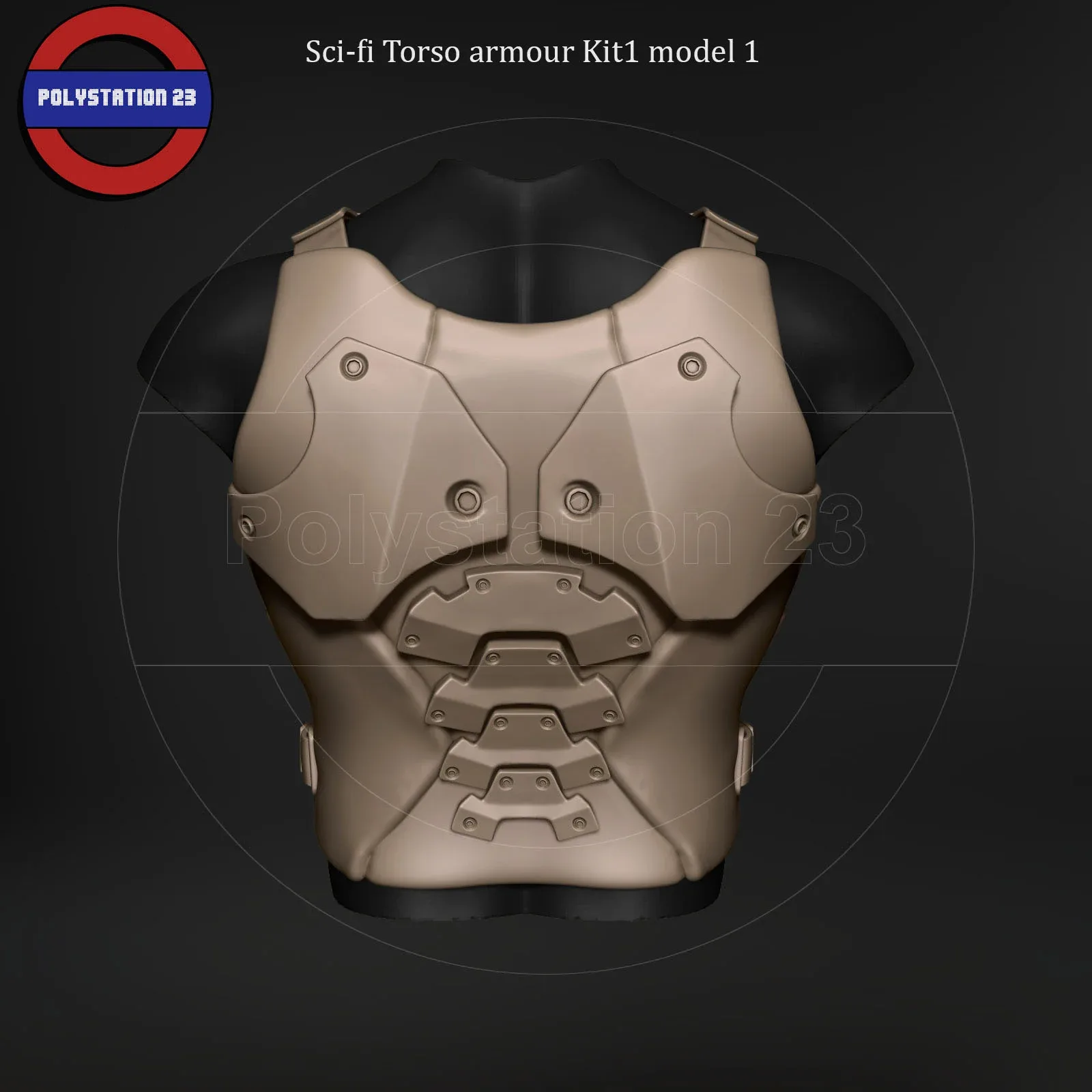 Sci fi Armour torso Kitbash v2 pack of 5 zbrush highpoly