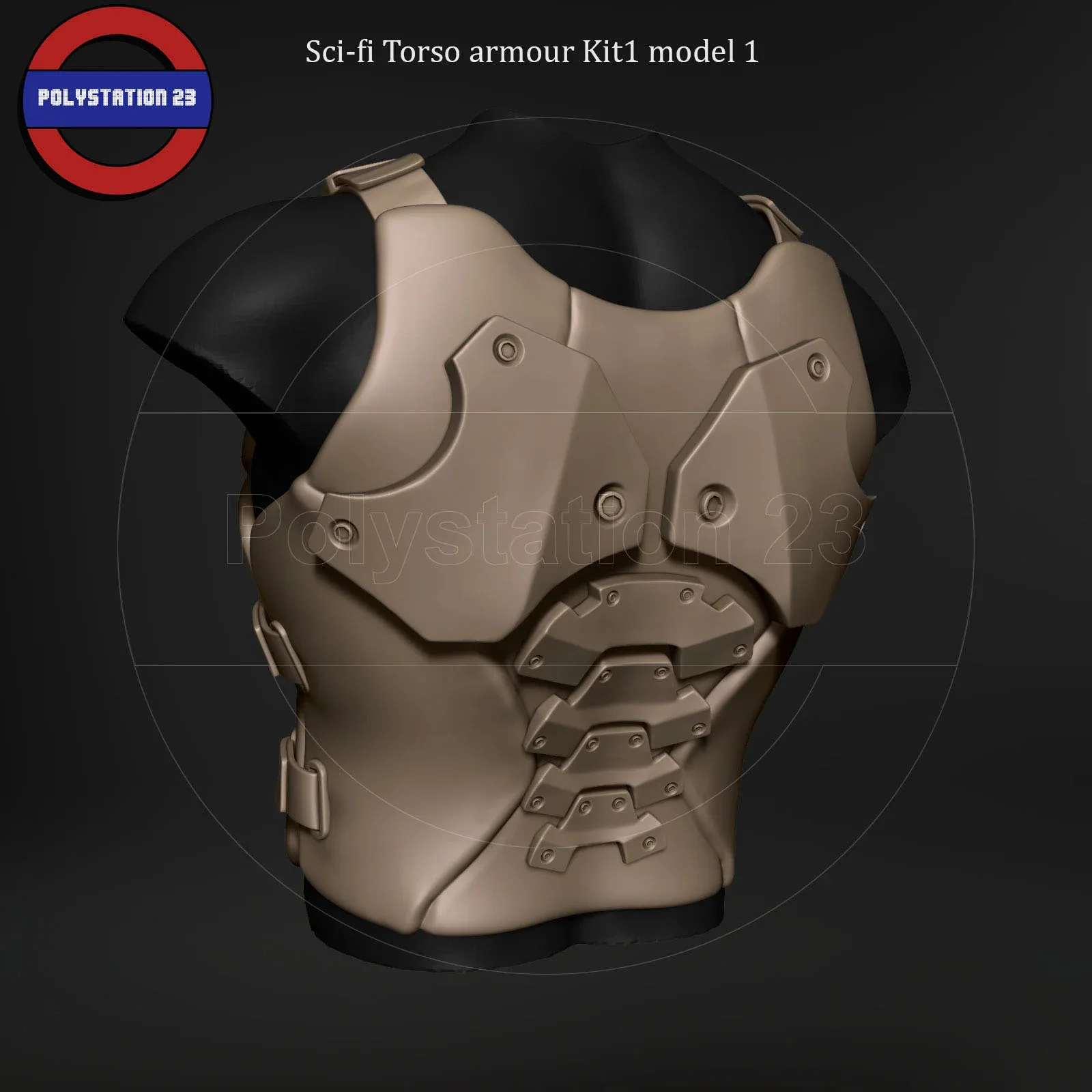 Sci fi Armour torso Kitbash v2 pack of 5 zbrush highpoly