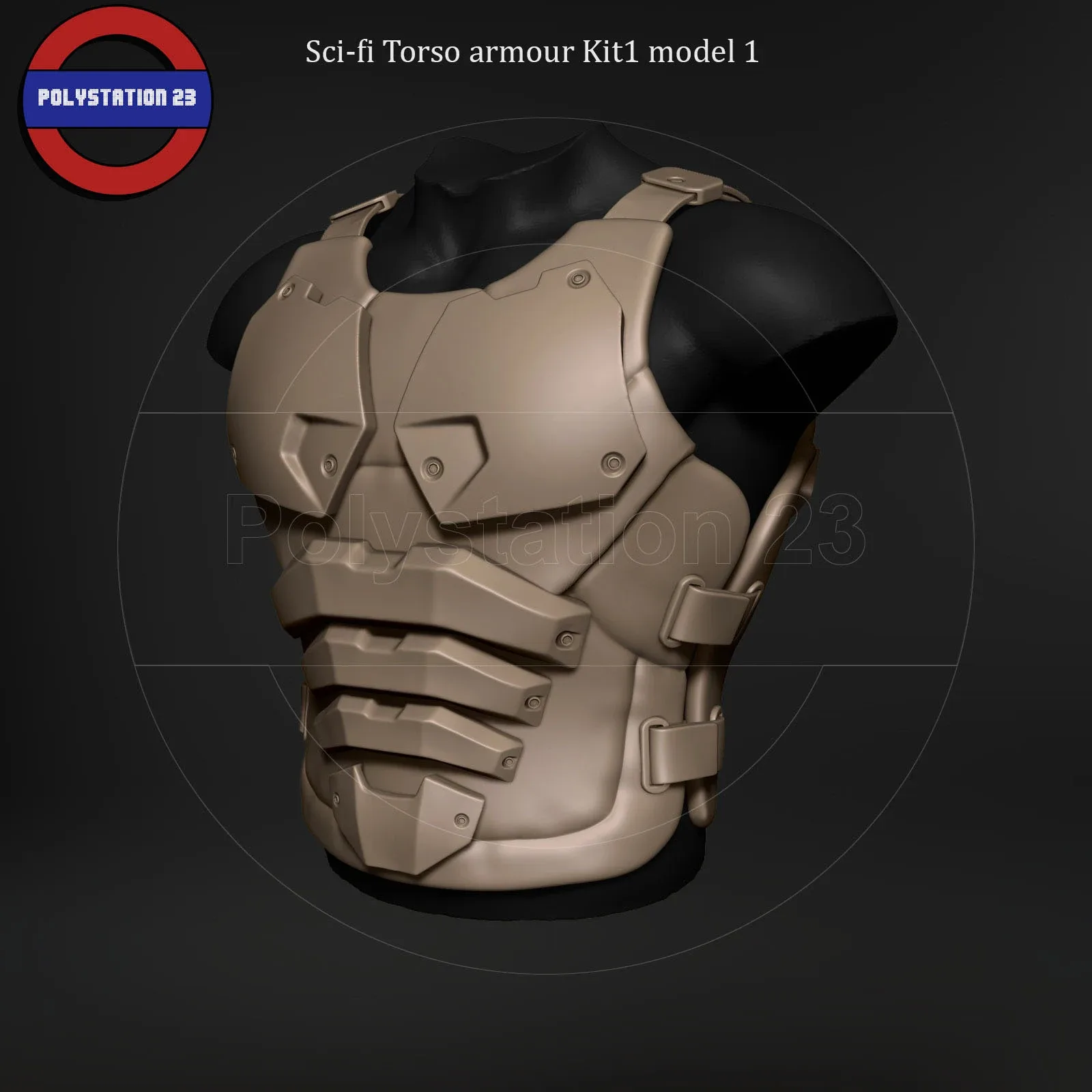 Sci fi Armour torso Kitbash v2 pack of 5 zbrush highpoly