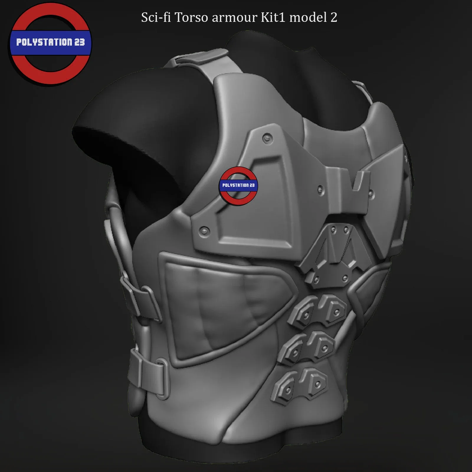 Sci fi Armour torso Kitbash v2 pack of 5 zbrush highpoly