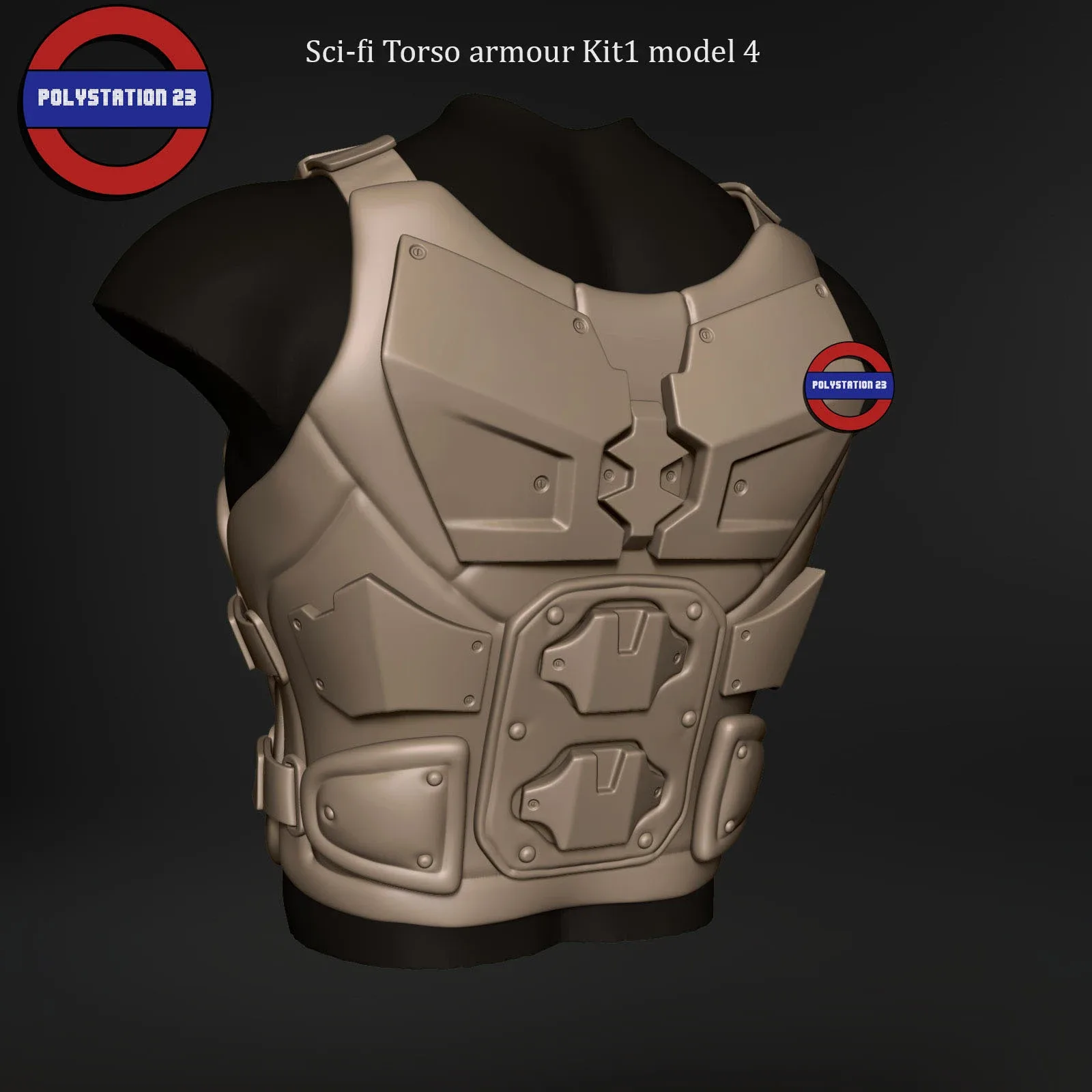 Sci fi Armour torso Kitbash v2 pack of 5 zbrush highpoly