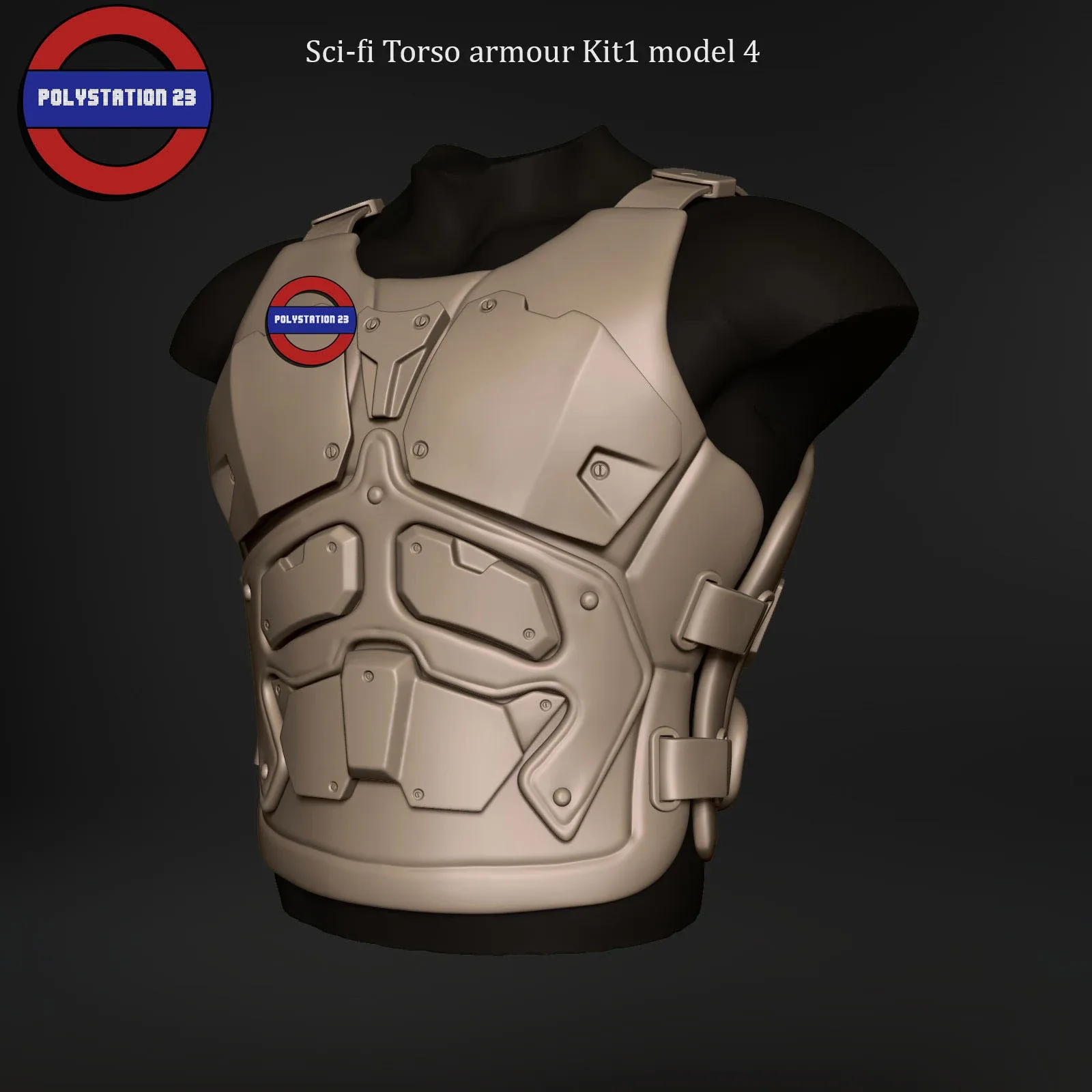 Sci fi Armour torso Kitbash v2 pack of 5 zbrush highpoly