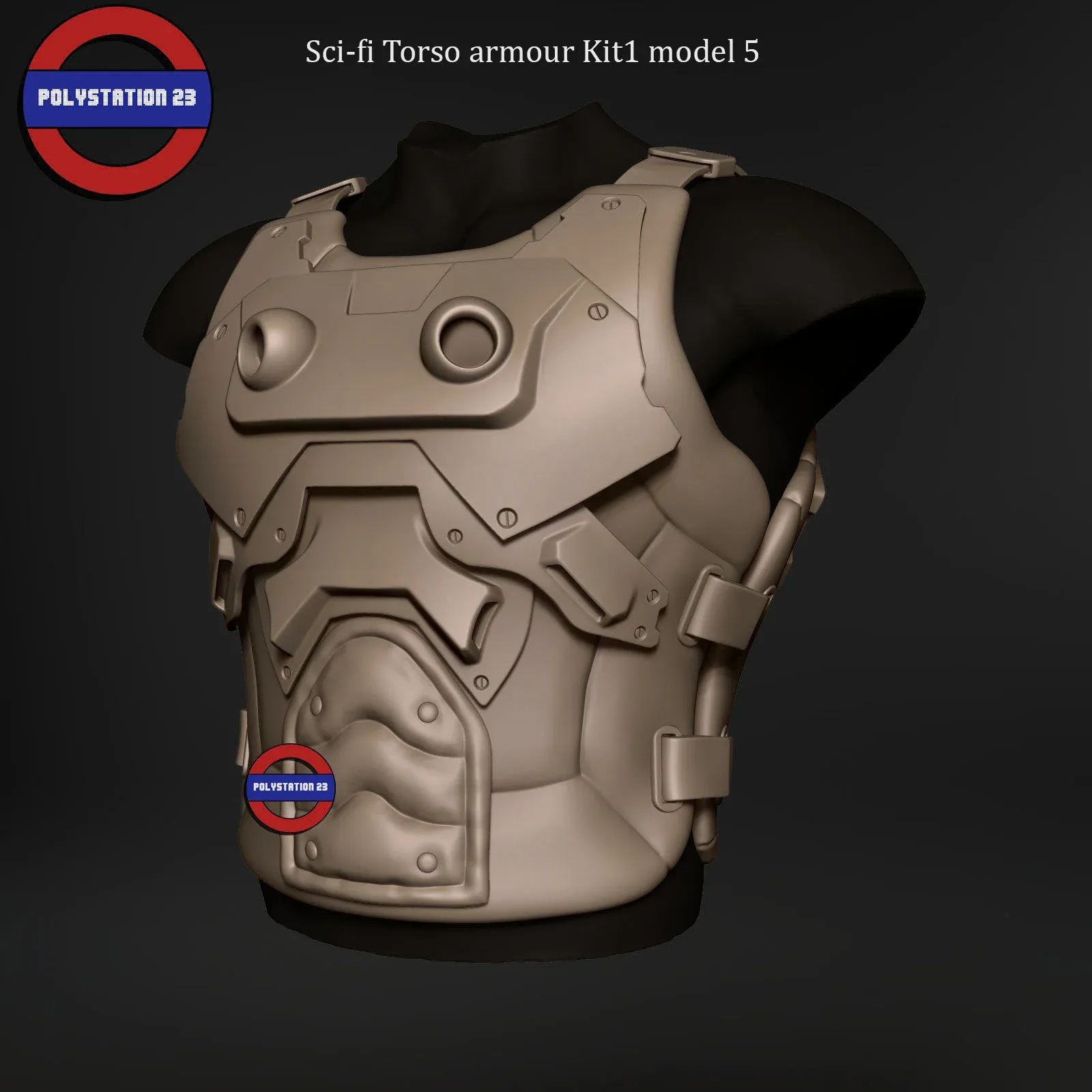Sci fi Armour torso Kitbash v2 pack of 5 zbrush highpoly