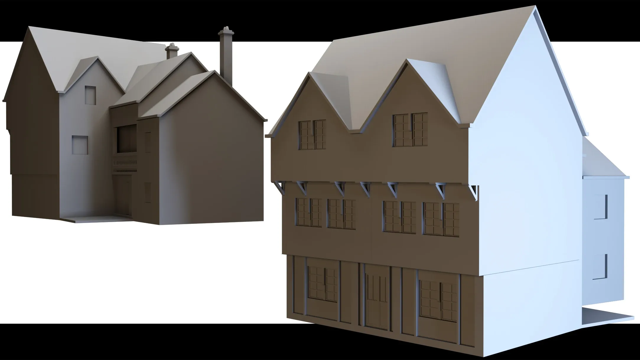 4 Medieval House- Base Meshes