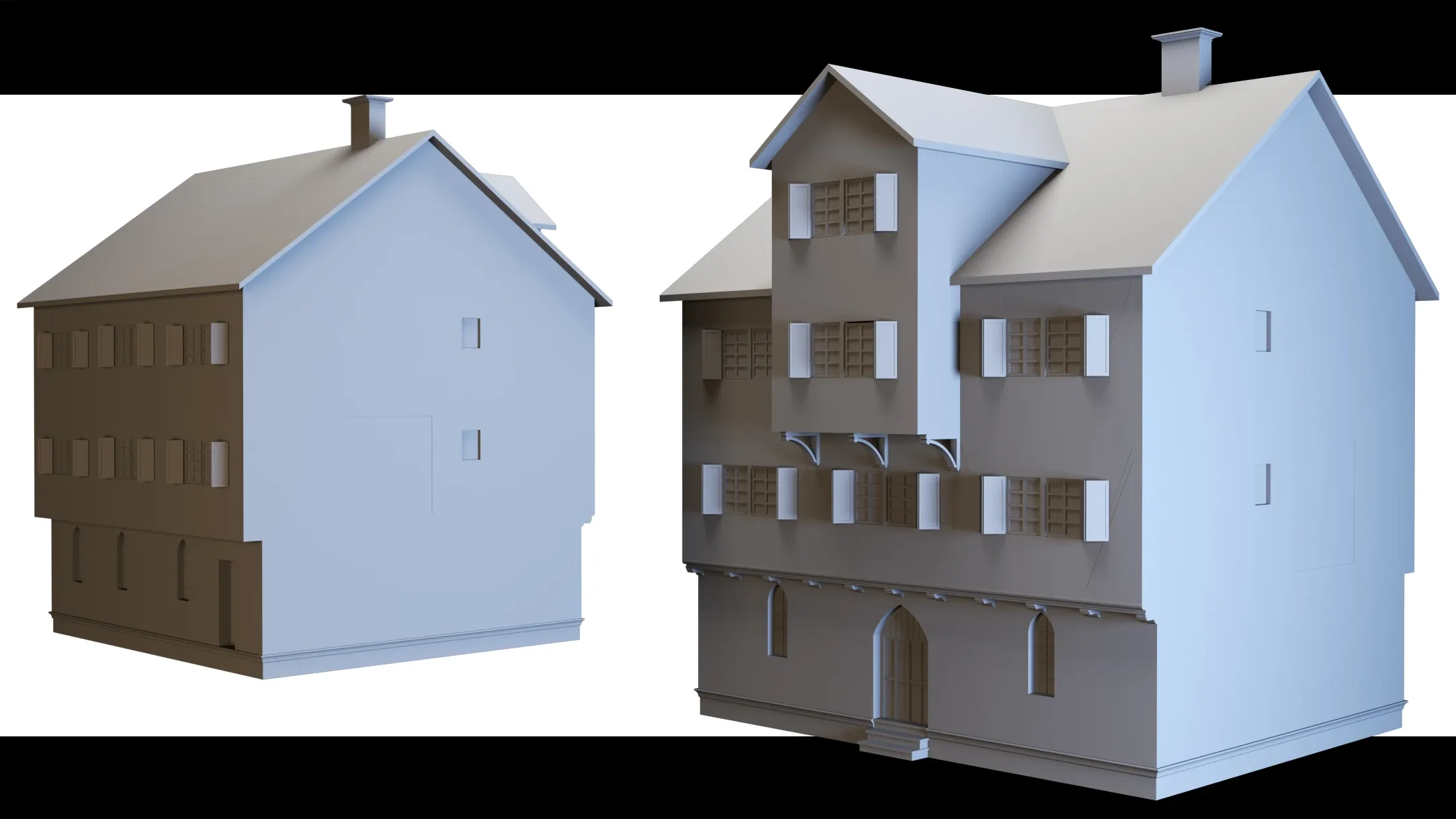 4 Medieval House- Base Meshes