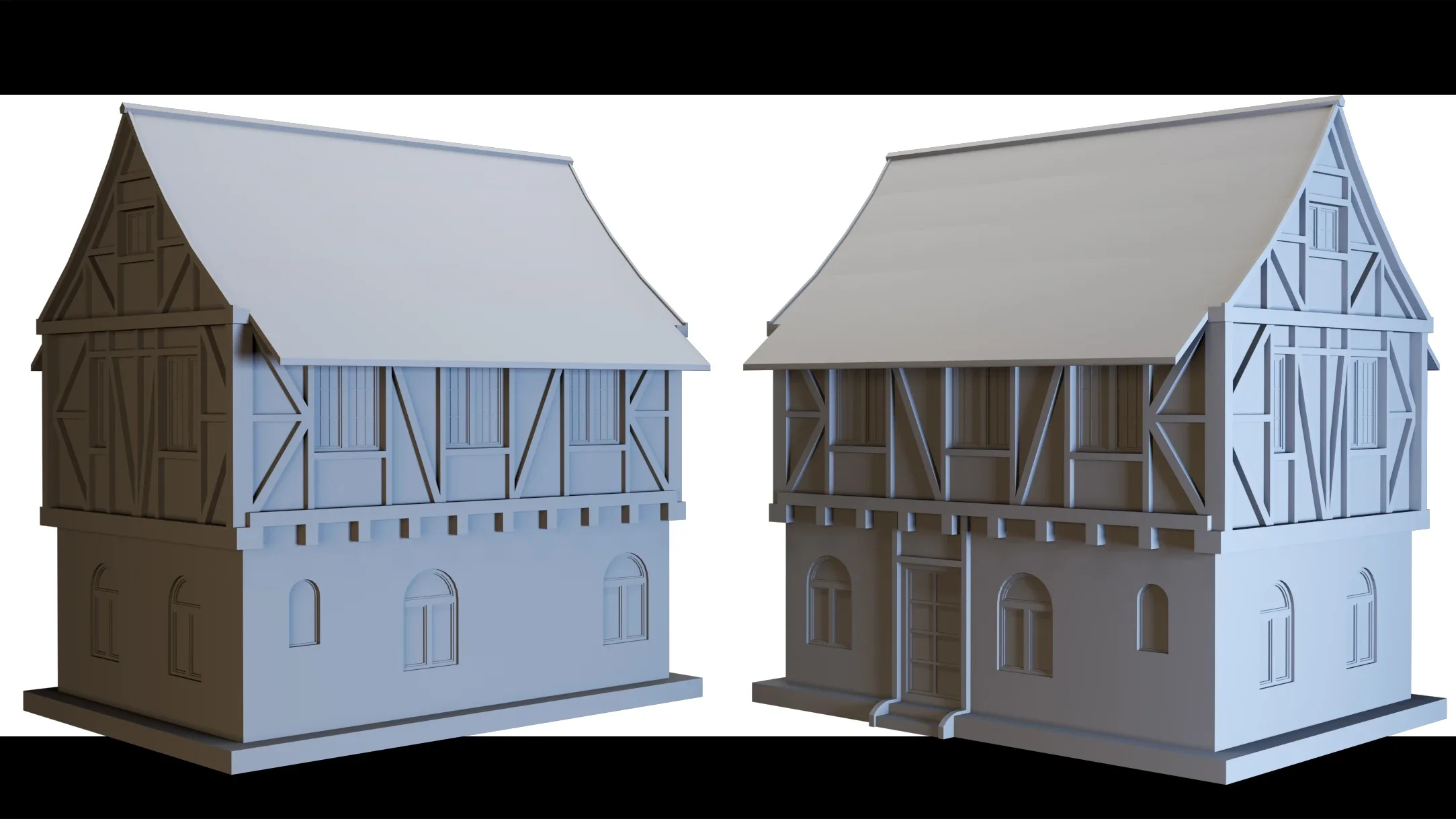 4 Medieval House- Base Meshes