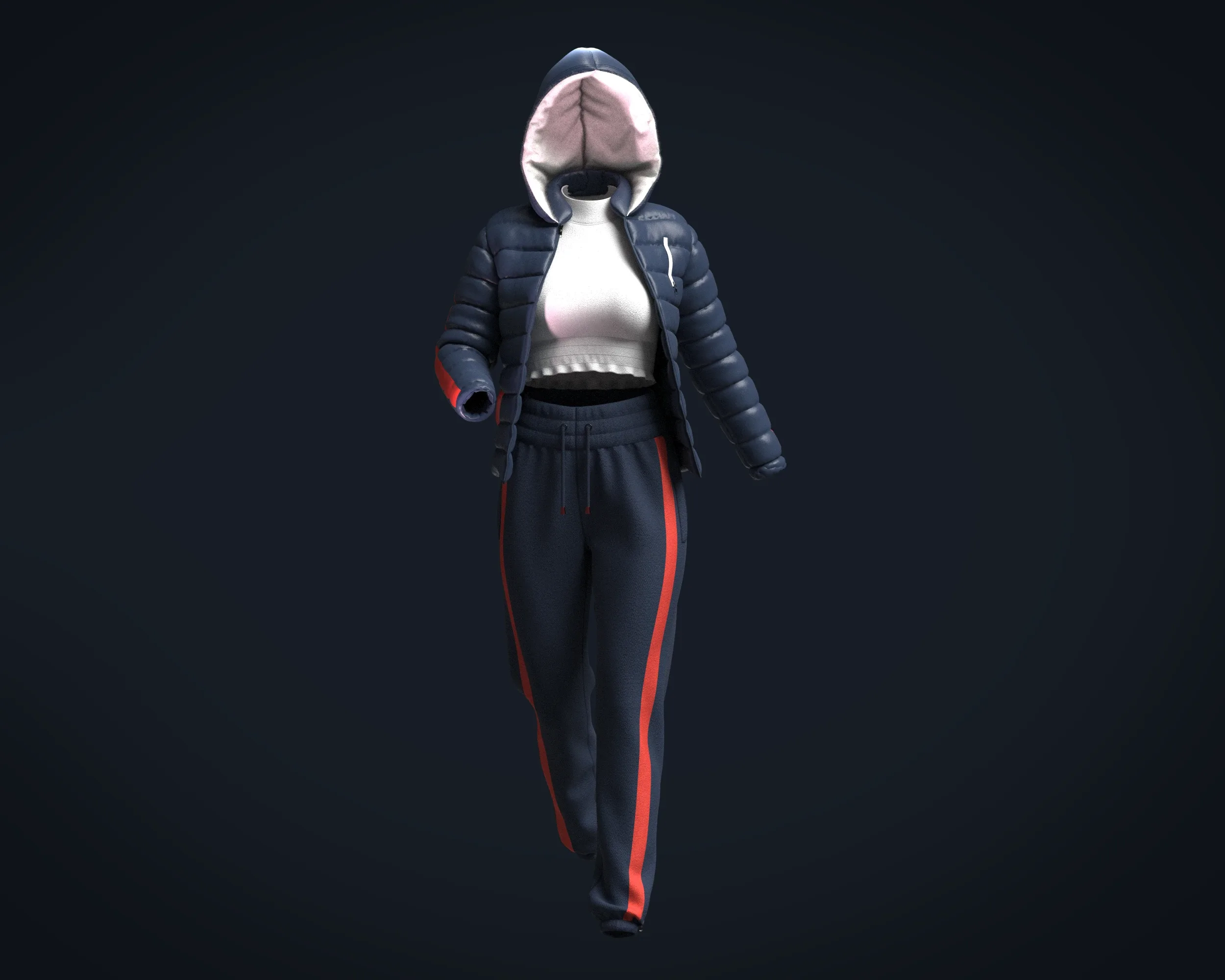Girls Outfit - Puffer Jacket with Jogger