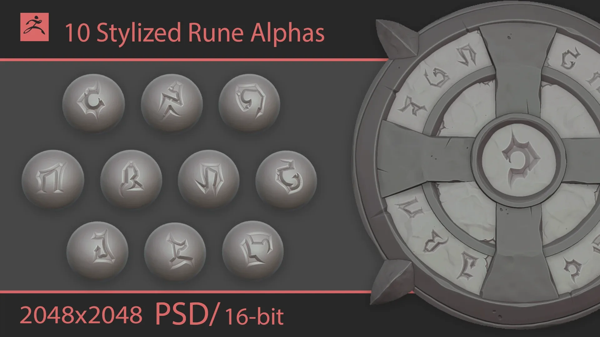 Stylized Rune Alphas - FlippedNormals