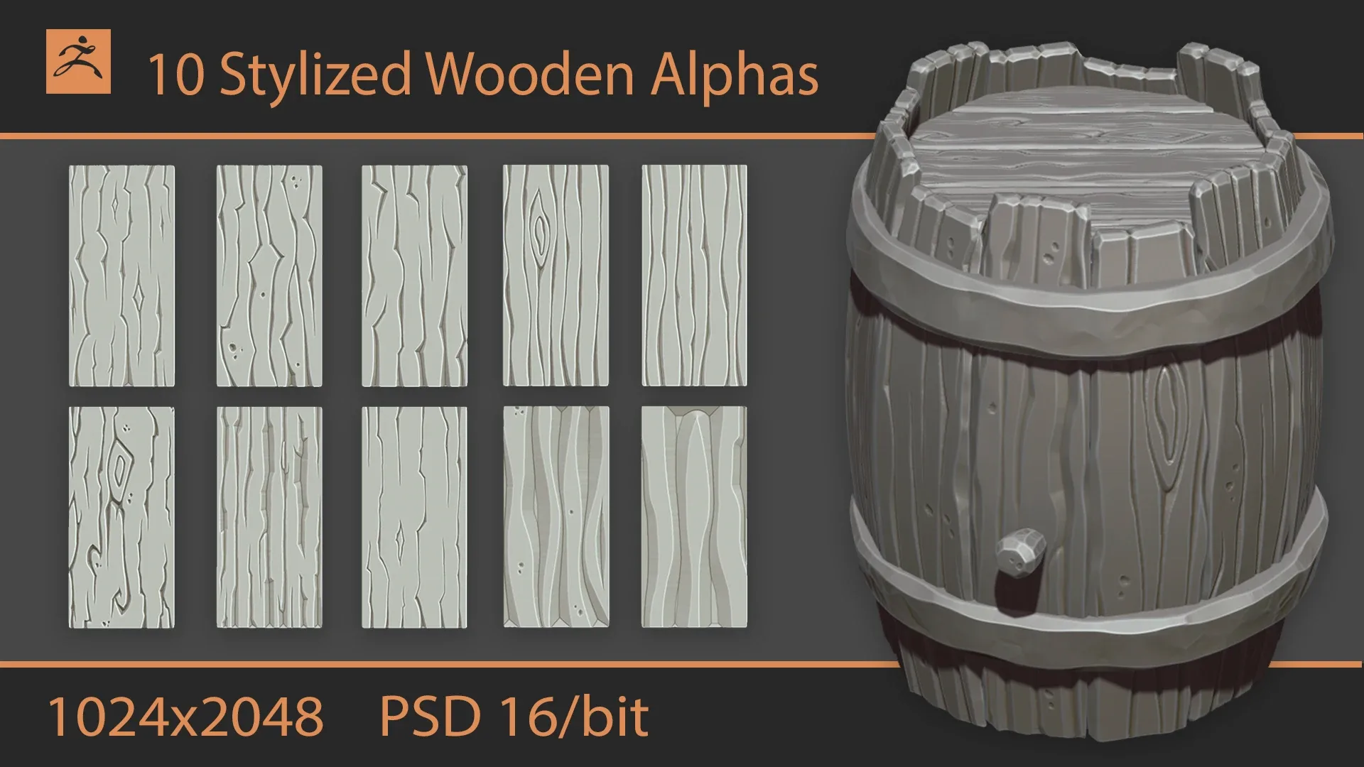 Stylized Wooden Alphas V.1