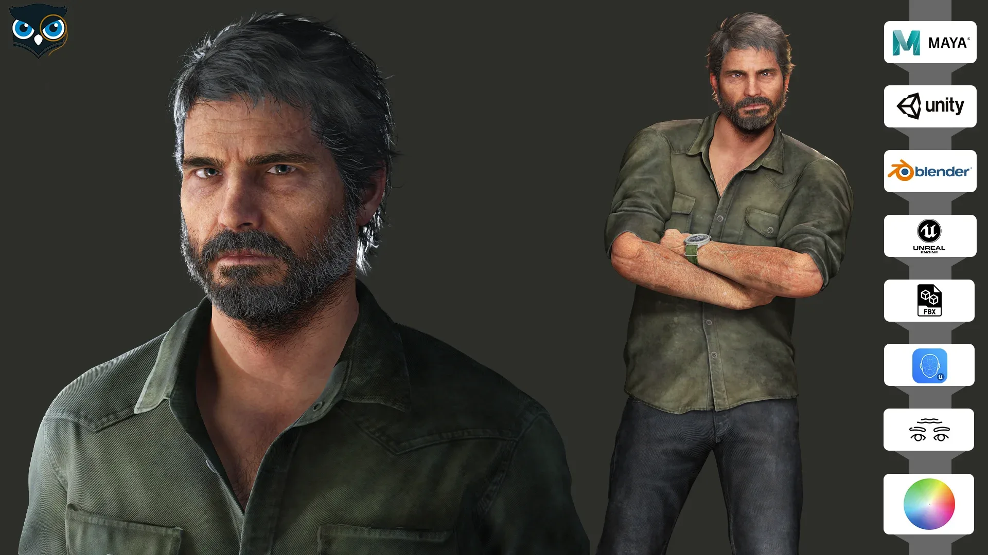 Pedro Pascal Joel Miller The Last Of Us Full Rigged