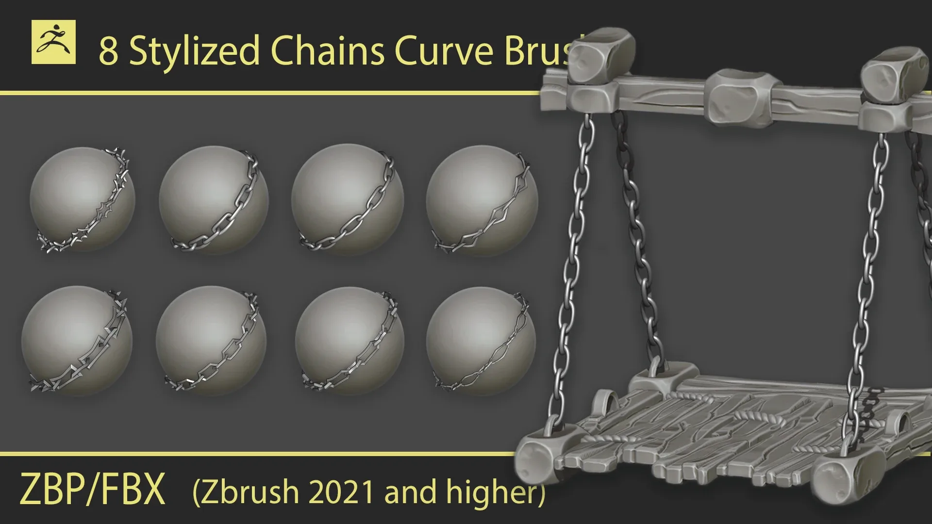 Stylized Chains Curve Brushes