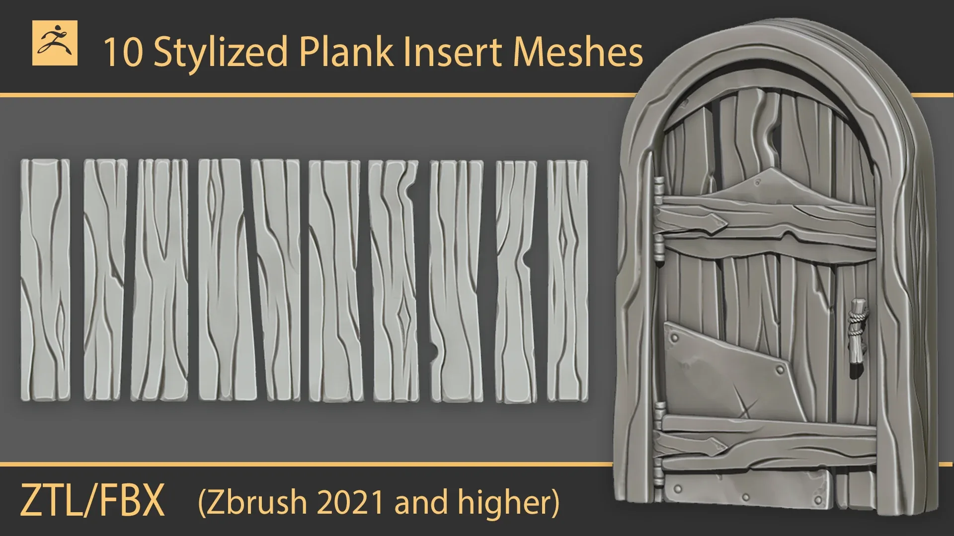 Stylized Plank Insert Meshes