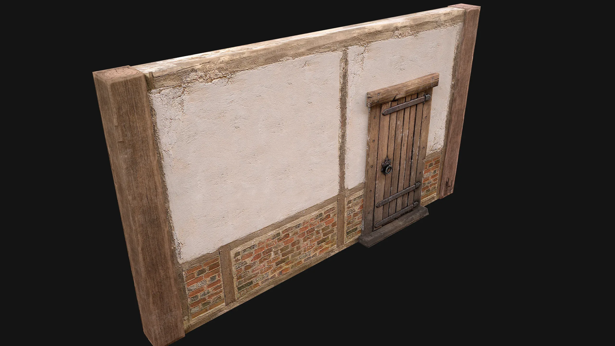 Medieval Door and Wall - FlippedNormals