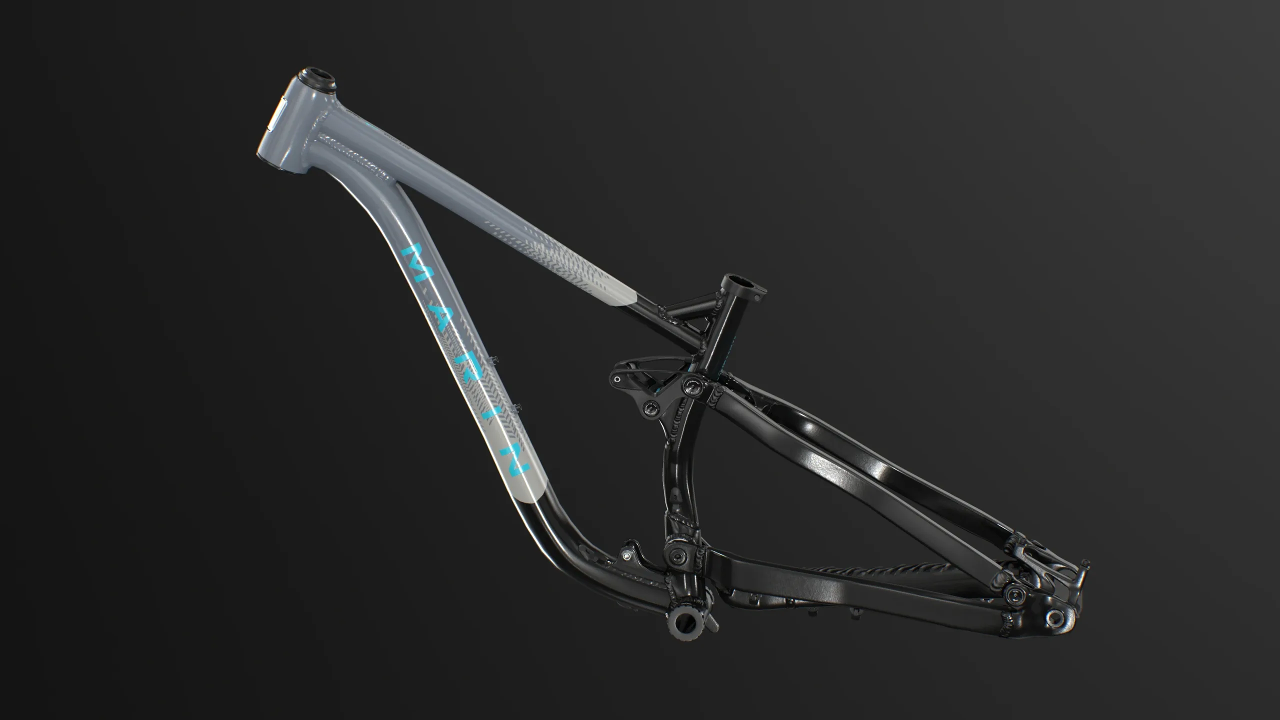 MTB suspension frame in grey/black