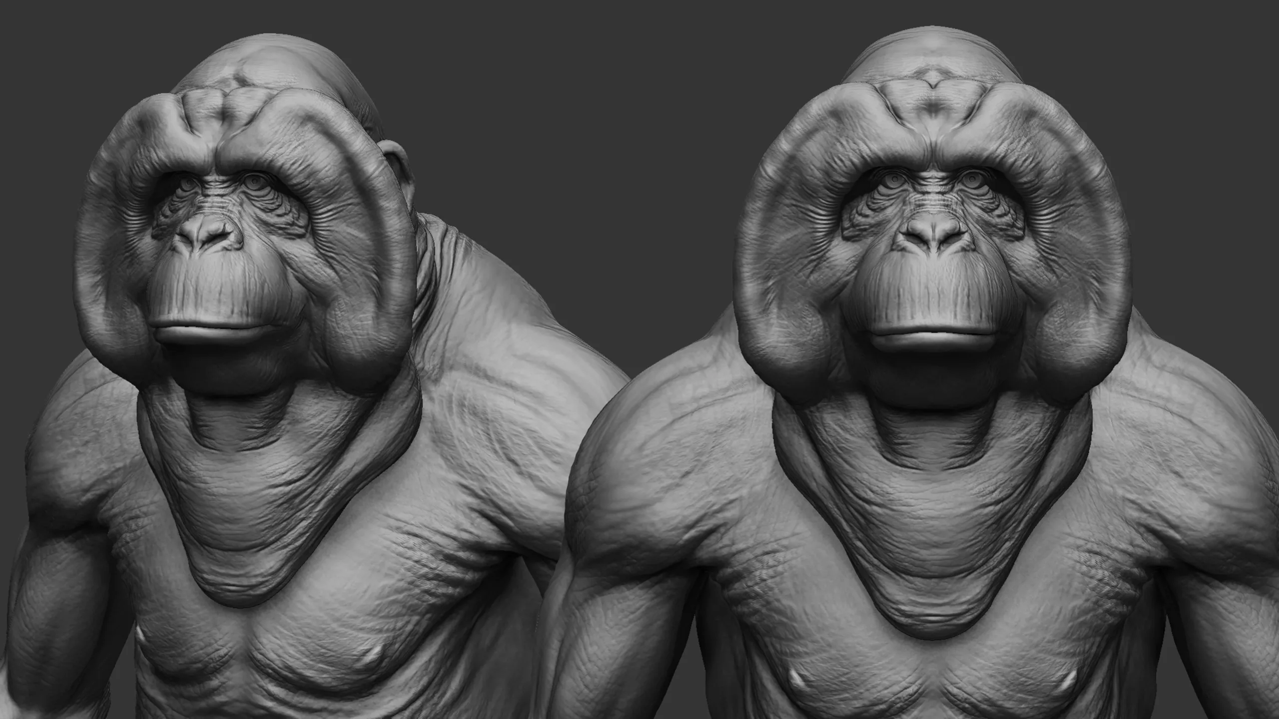 Orangutan - Topology + UV Map - FlippedNormals