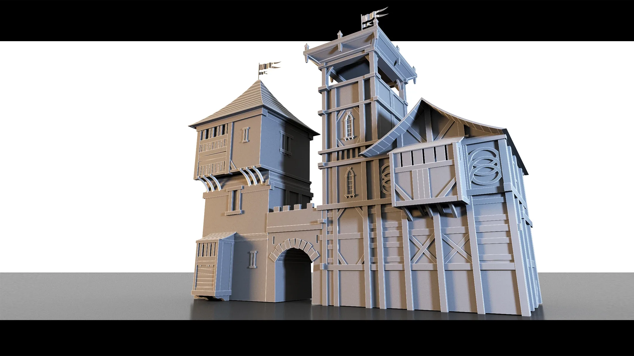 Medieval Gate- 3d Model