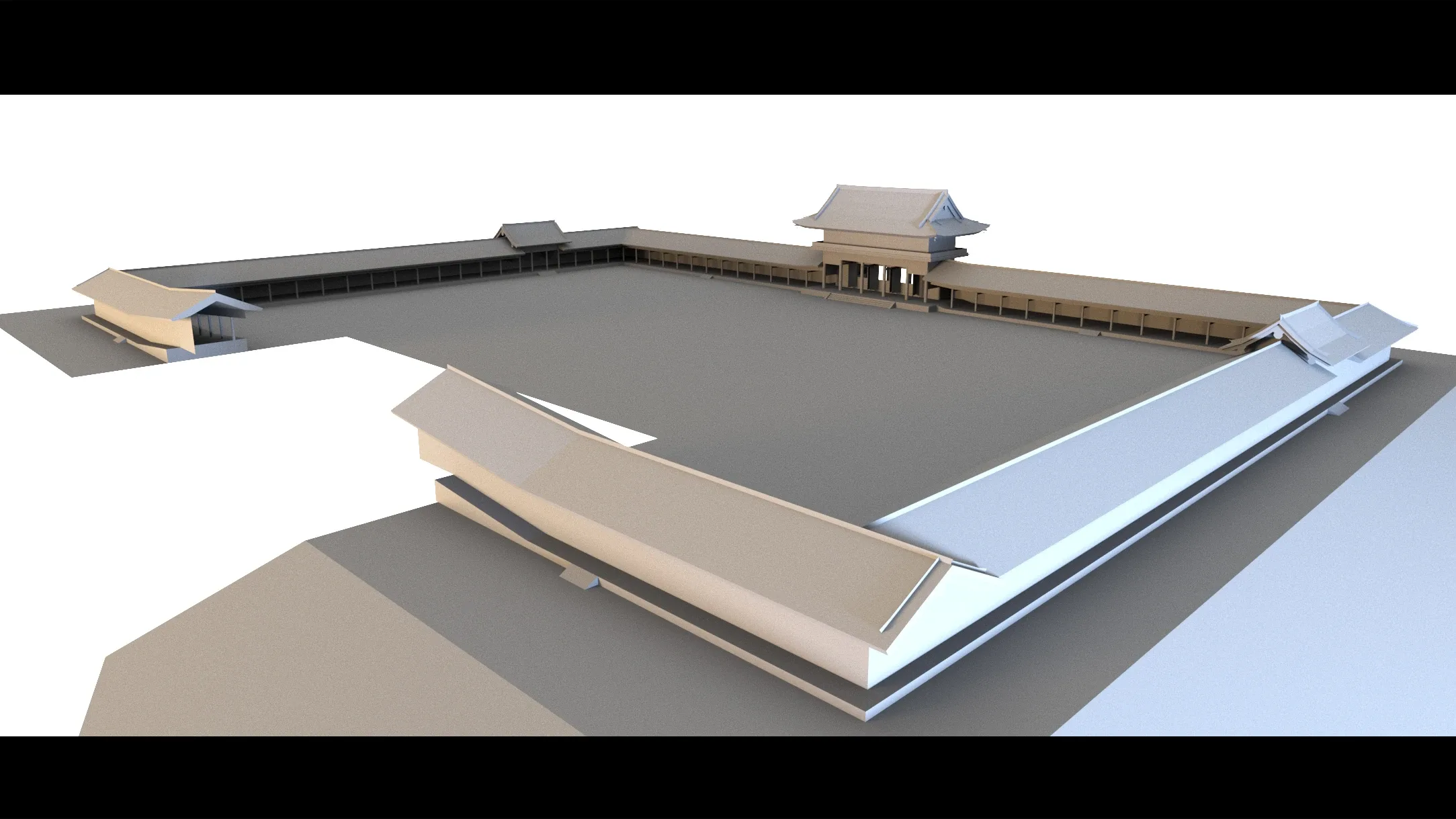 6 Old Japanese Buildings- 3d Model