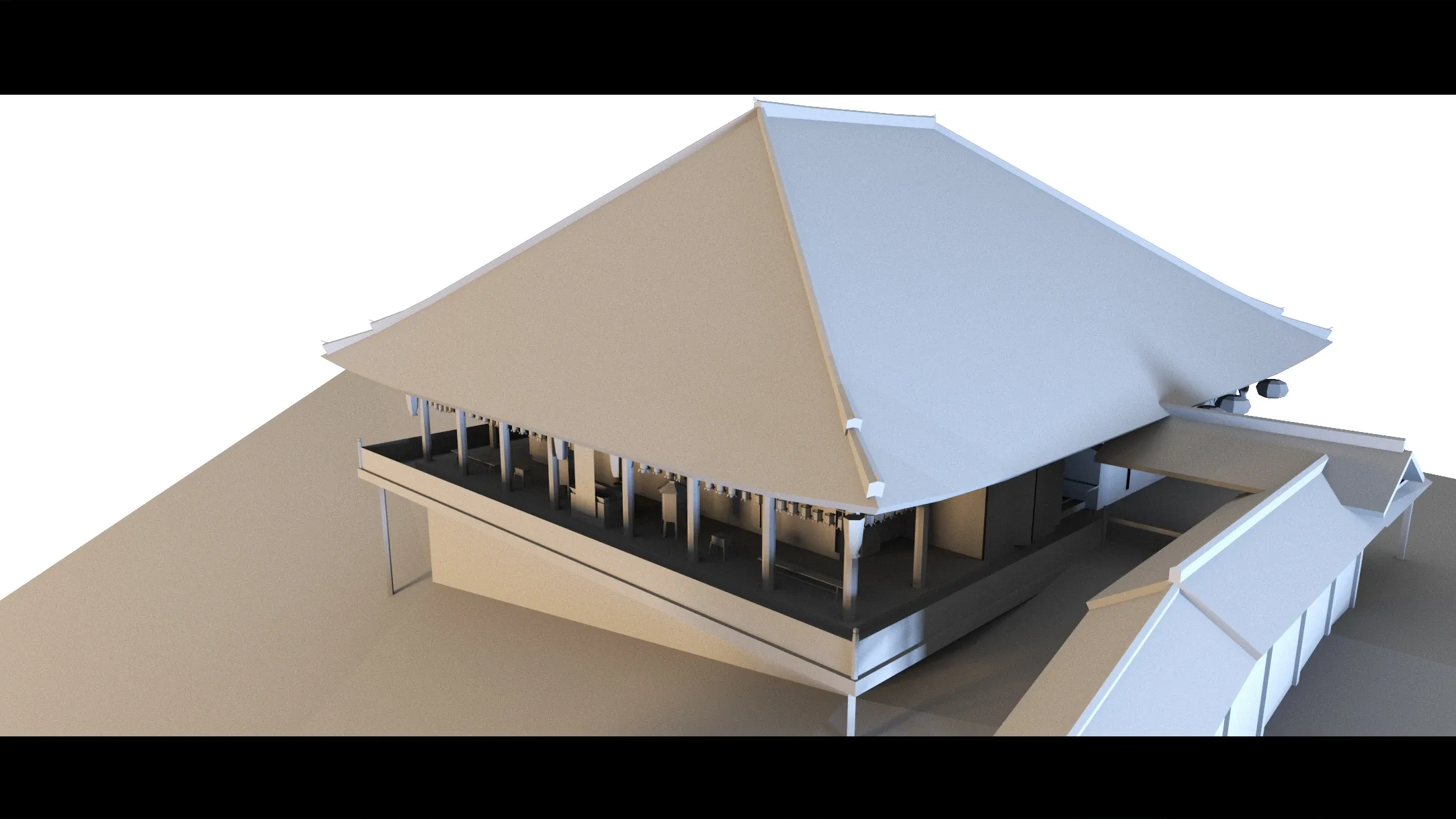 6 Old Japanese Buildings- 3d Model