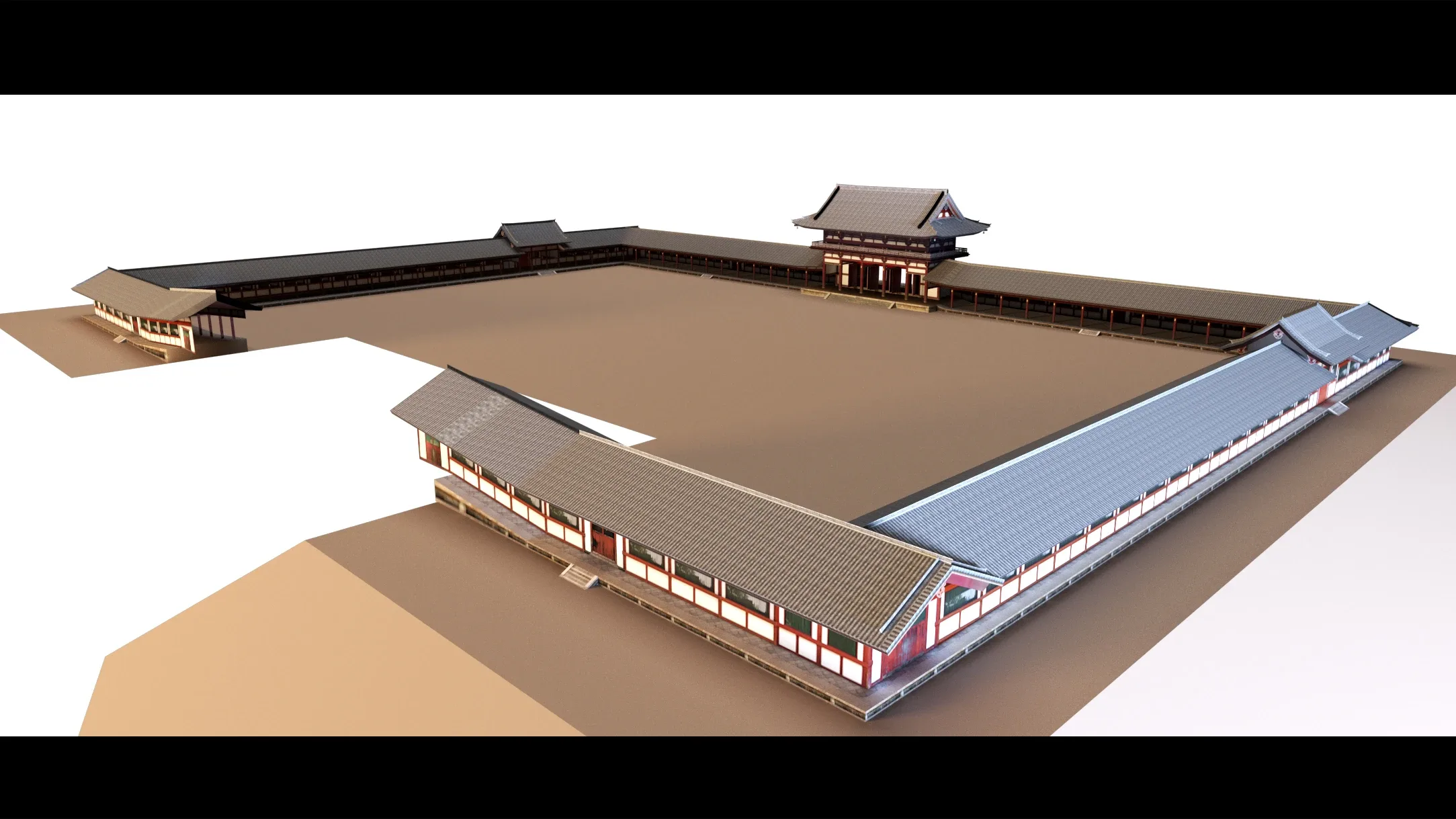 6 Old Japanese Buildings- 3d Model