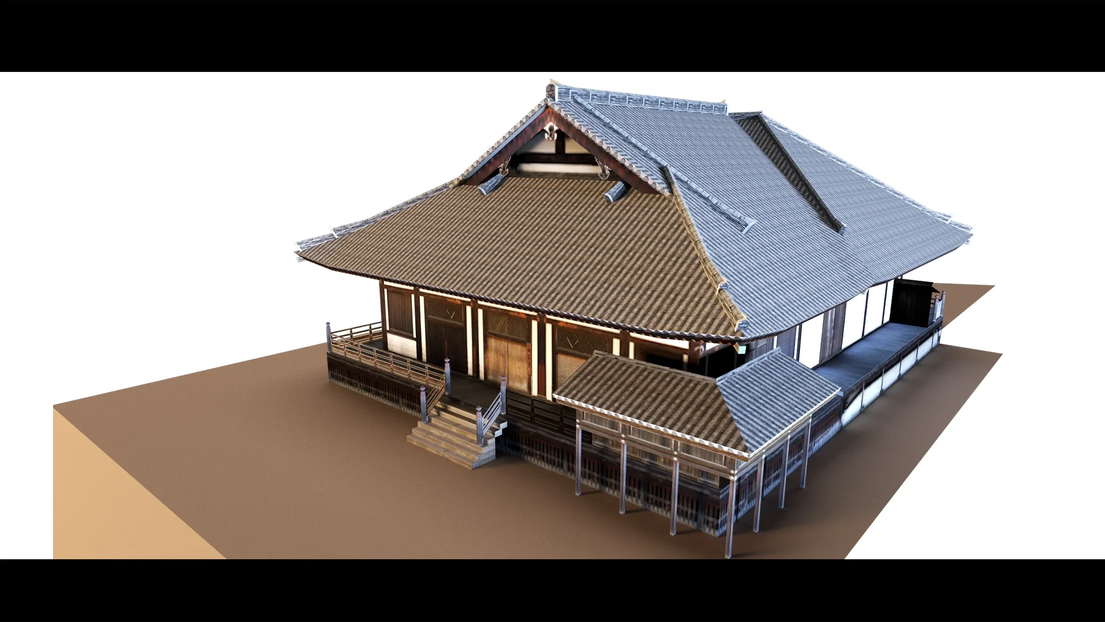 6 Old Japanese Buildings- 3d Model
