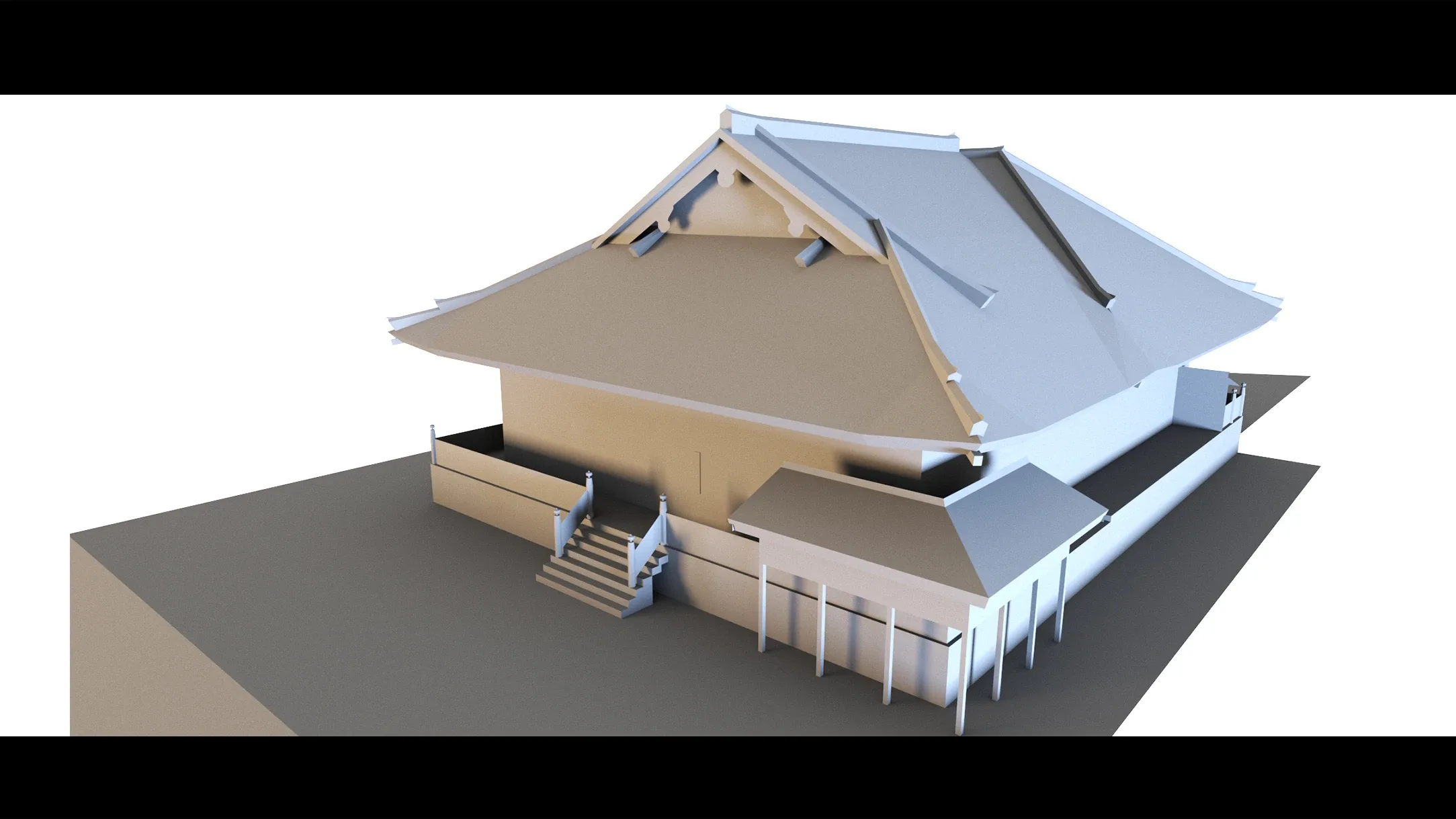 6 Old Japanese Buildings- 3d Model