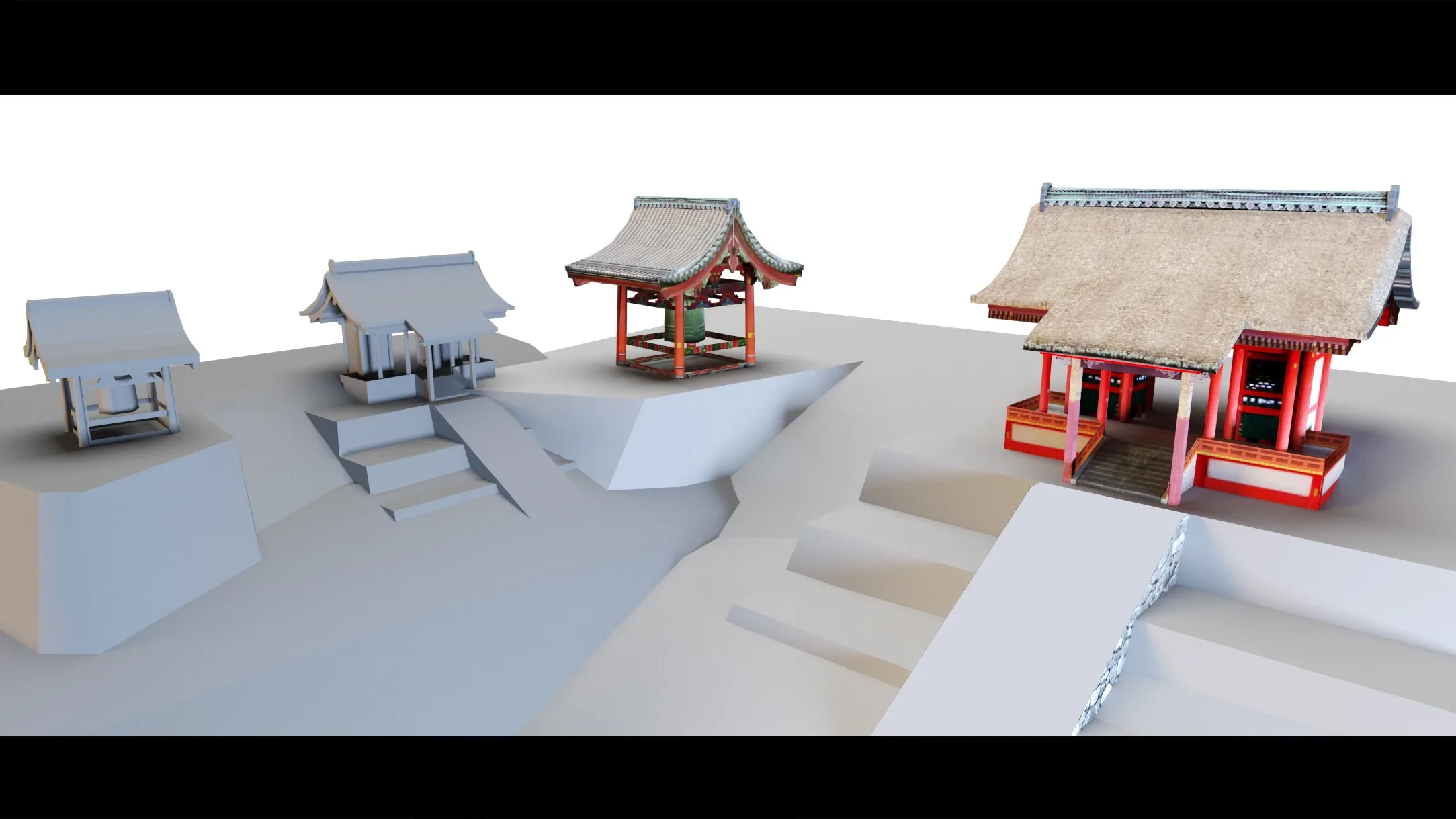 7 Japanese Buildings- Vol 02- 3d Model