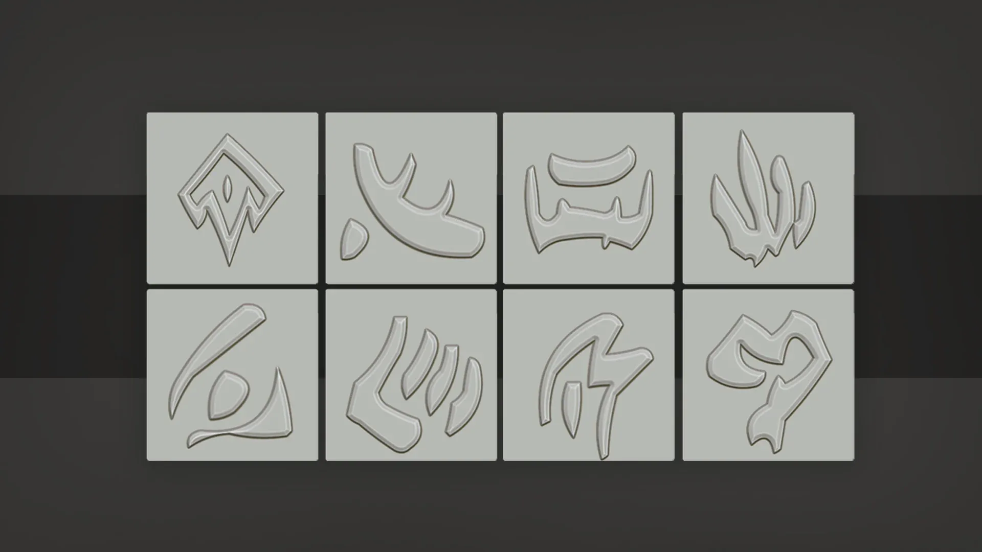 Stylized alphas of runes and the orc language
