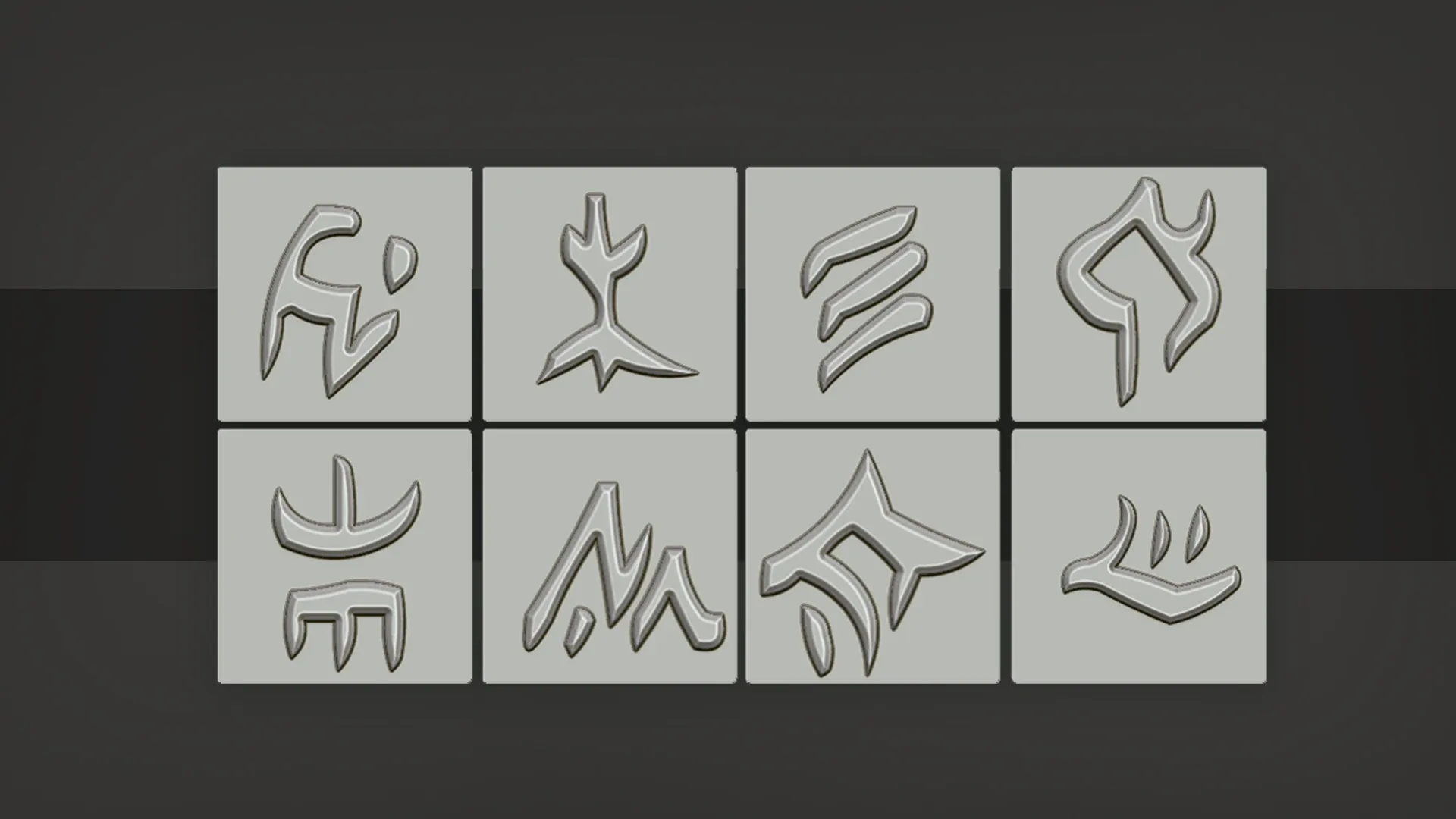 Stylized alphas of runes and the orc language