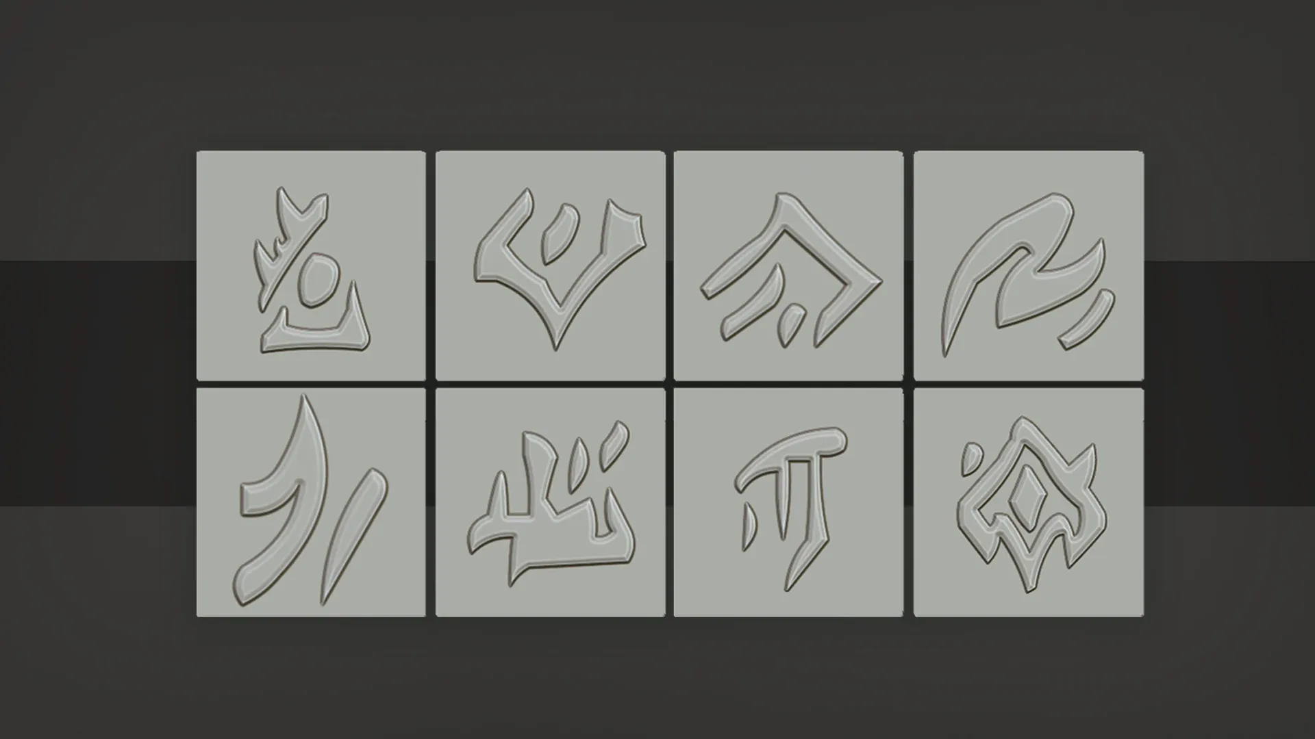 Stylized alphas of runes and the orc language