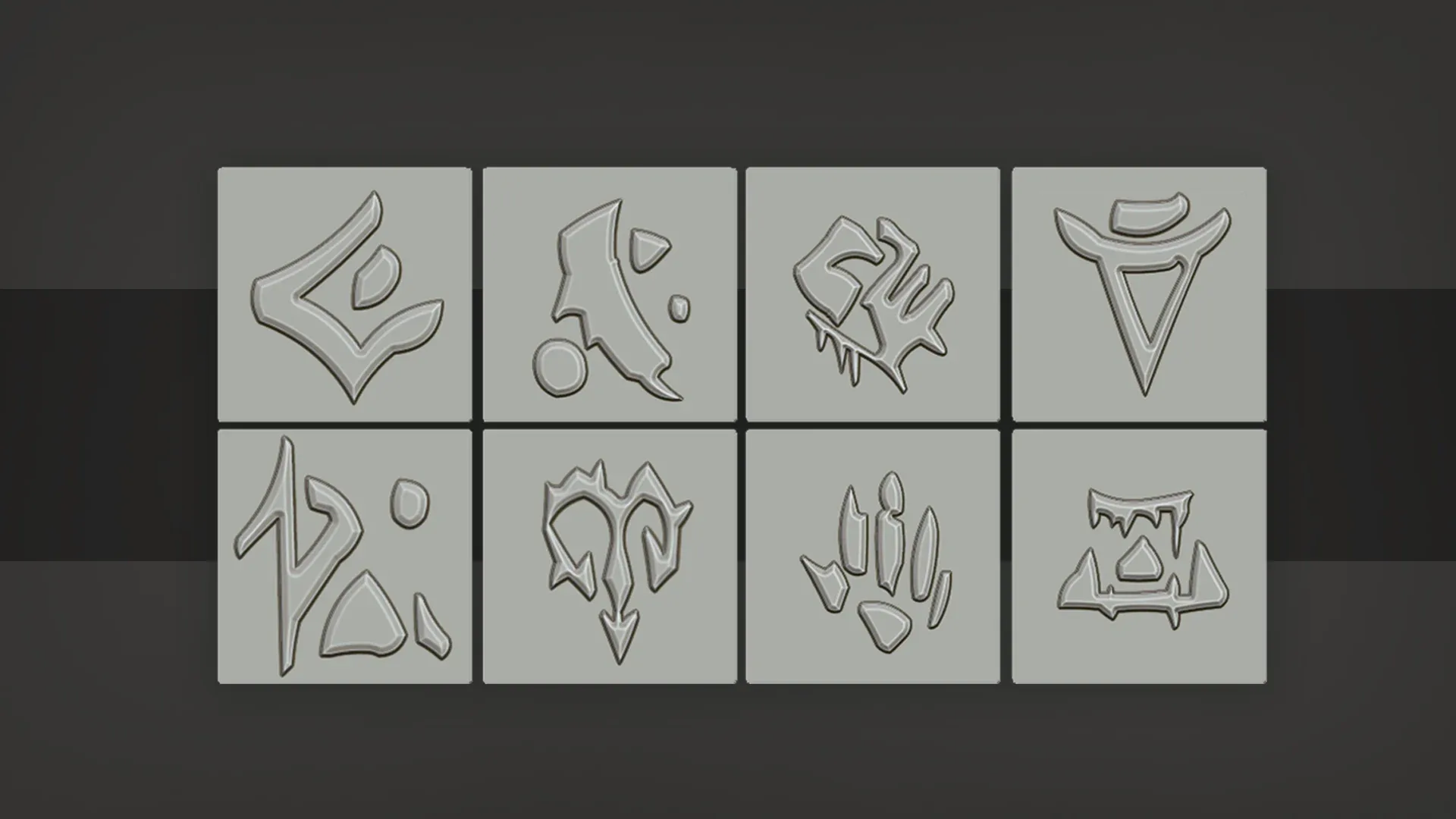 Stylized alphas of runes and the orc language