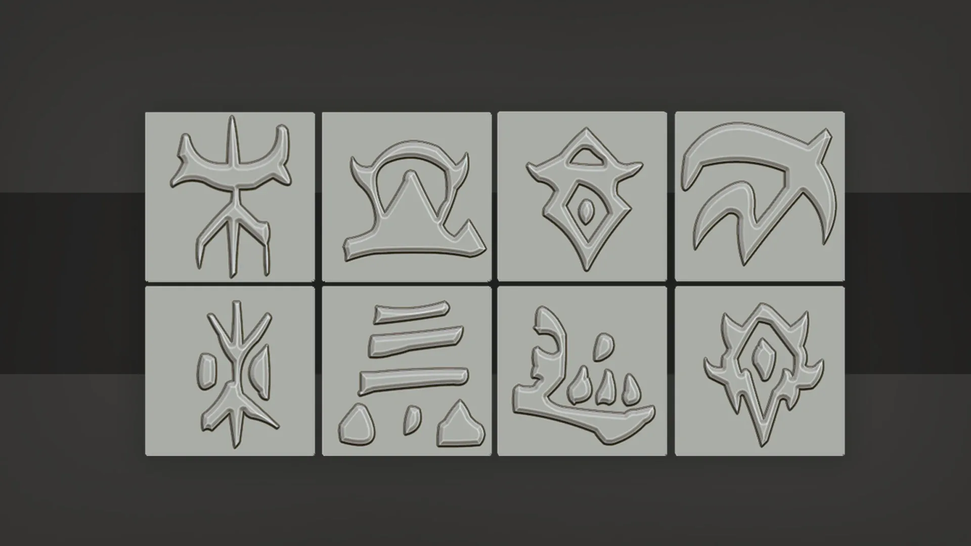 Stylized alphas of runes and the orc language