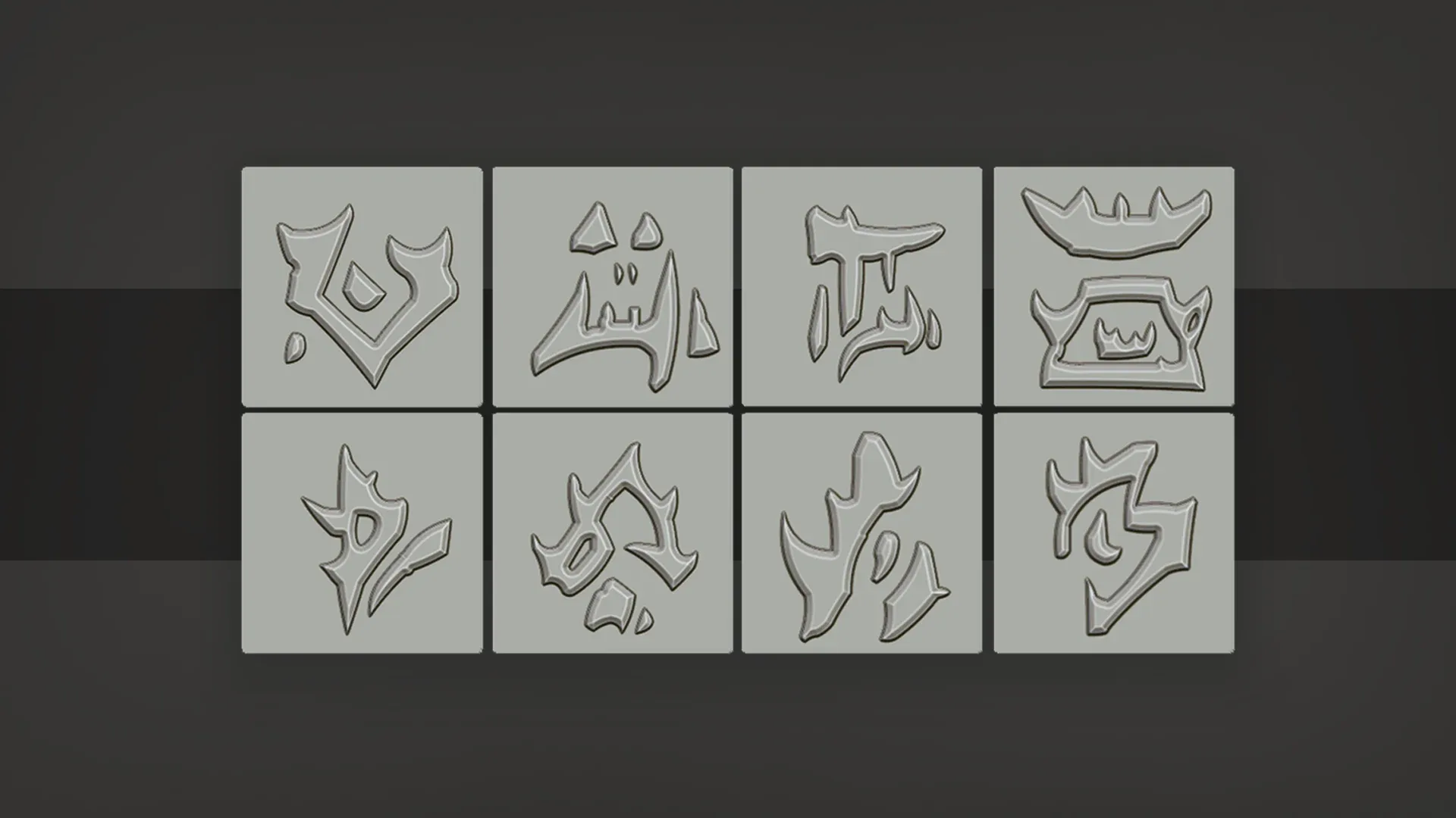 Stylized alphas of runes and the orc language