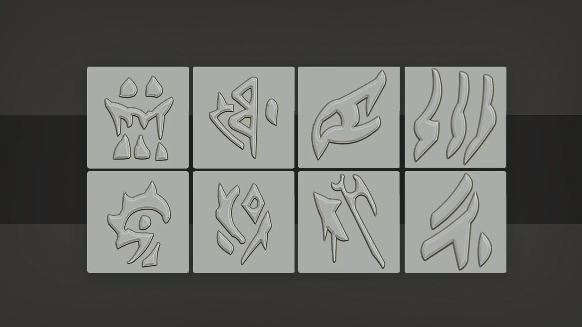 Stylized alphas of runes and the orc language