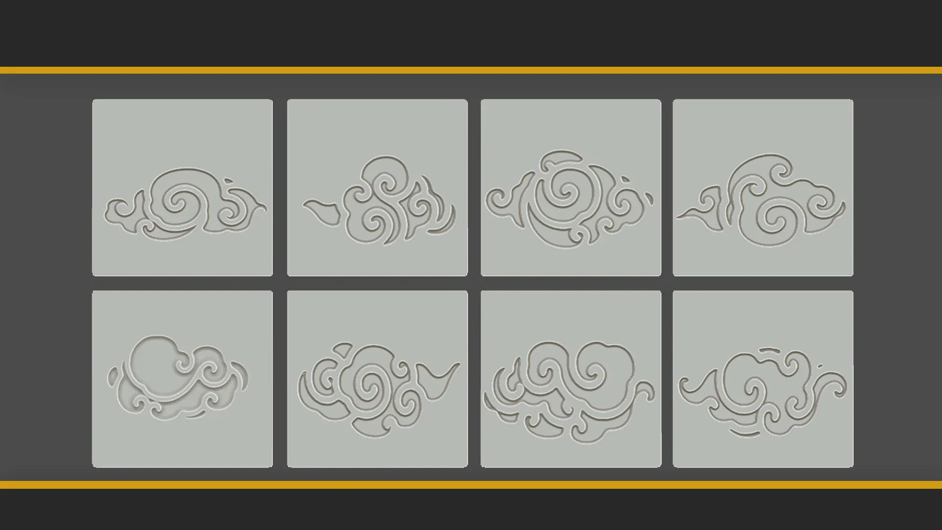 Stylized clouds in Japanese style