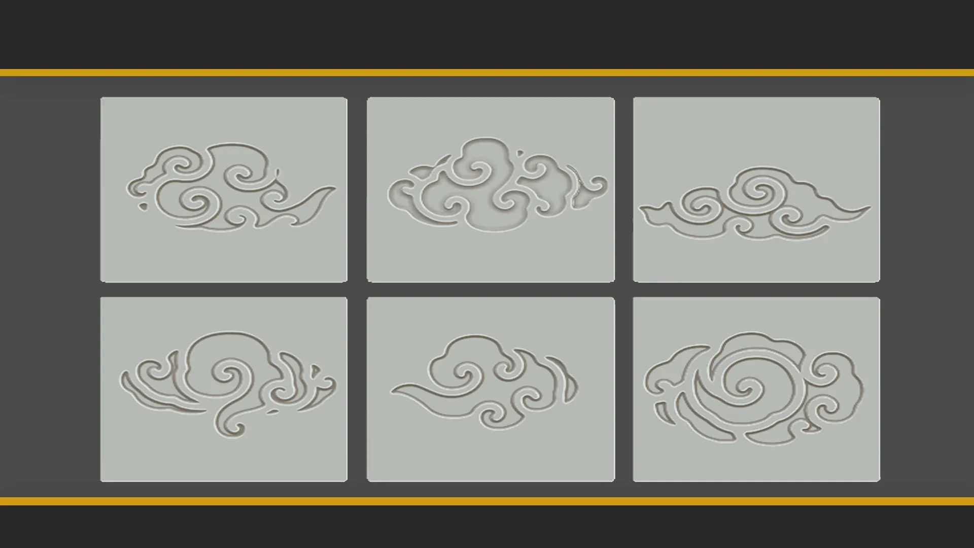 Stylized clouds in Japanese style