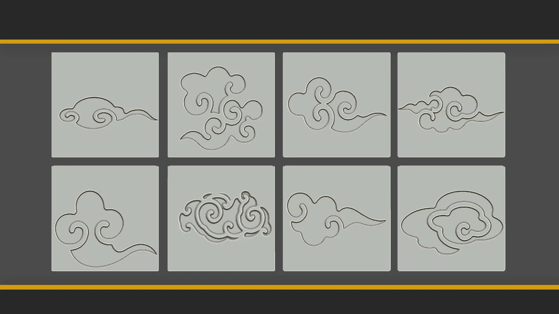 Stylized clouds in Japanese style