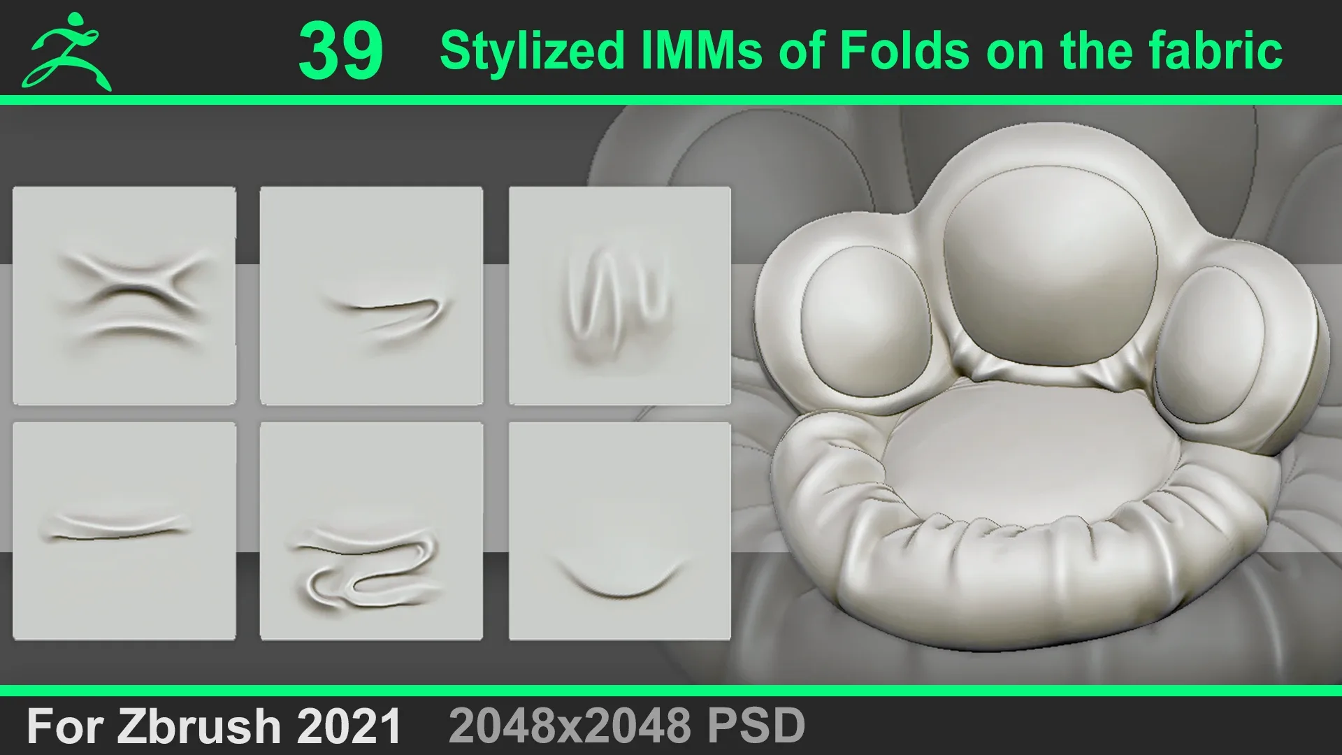 Stylized IMMs of Folds on the Fabric