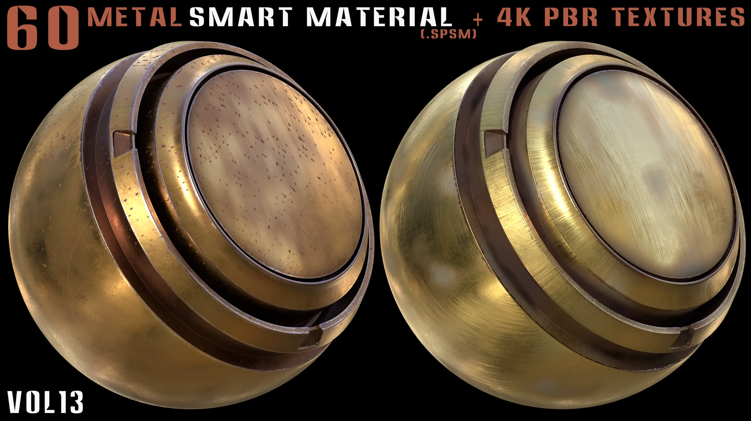 60 Metal Smart Materials & 4k PBR Textures - Vol. 13