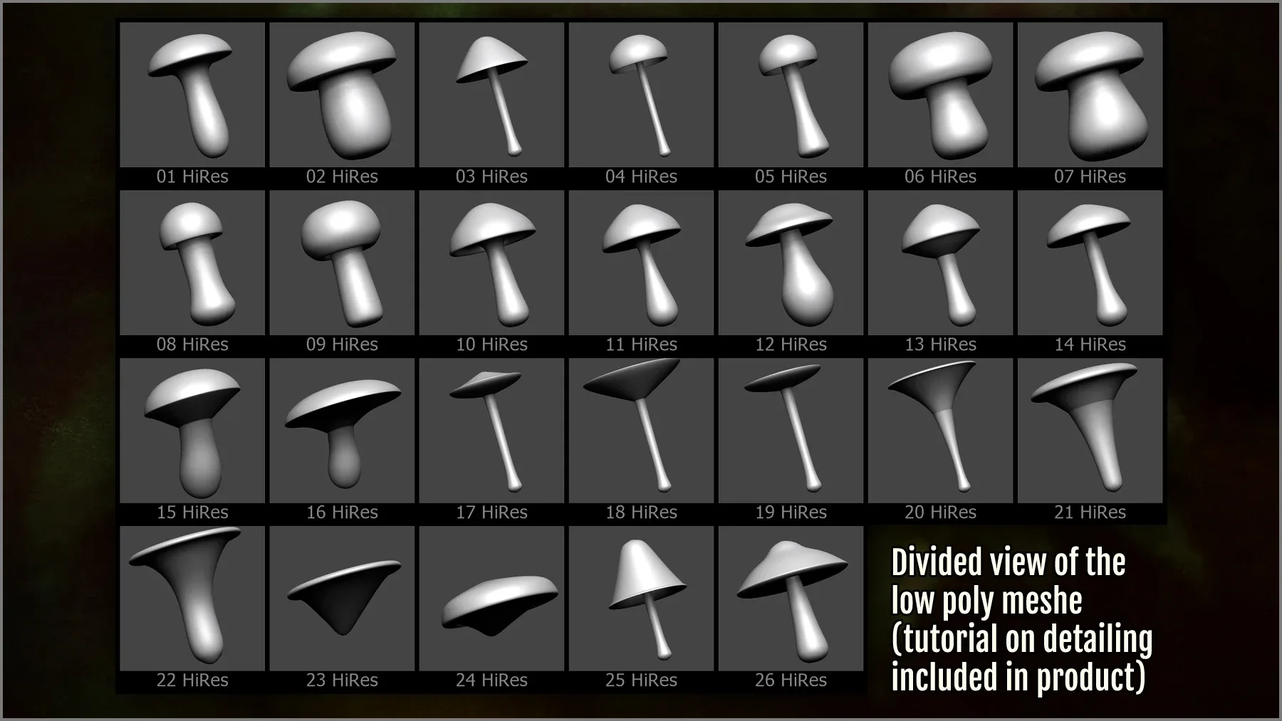 Mushroom Maker 303 ZBrush Brushes 26 Basemeshes and 50 Alphas