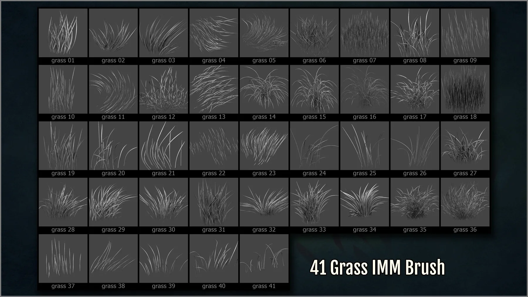 Herbs and Grass Maker 200 ZBrush IM Brushes and 200 OBJs