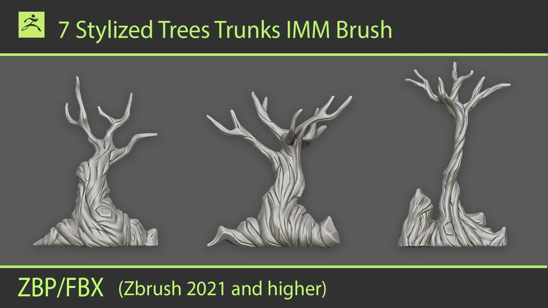 Stylized Trees Trunks IMM Brush V.1