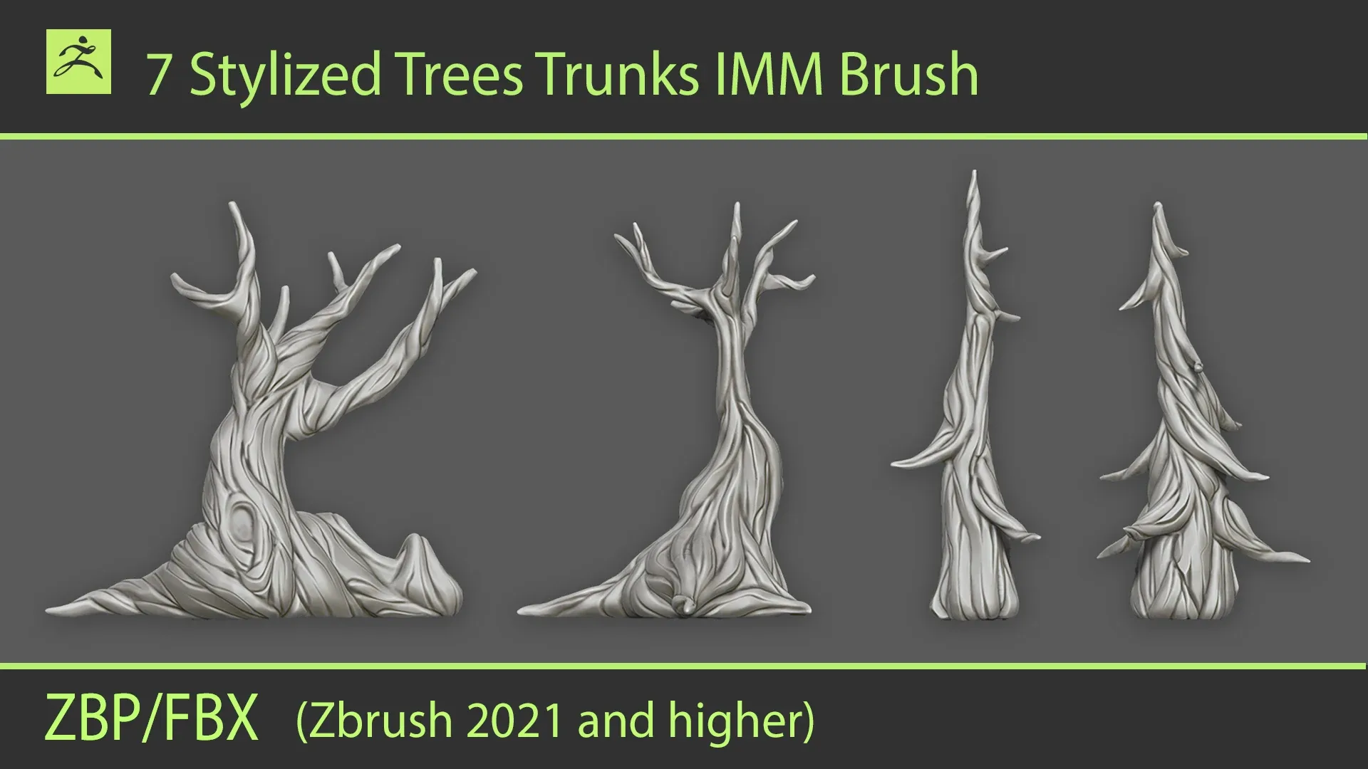 Stylized Trees Trunks IMM Brush V.1